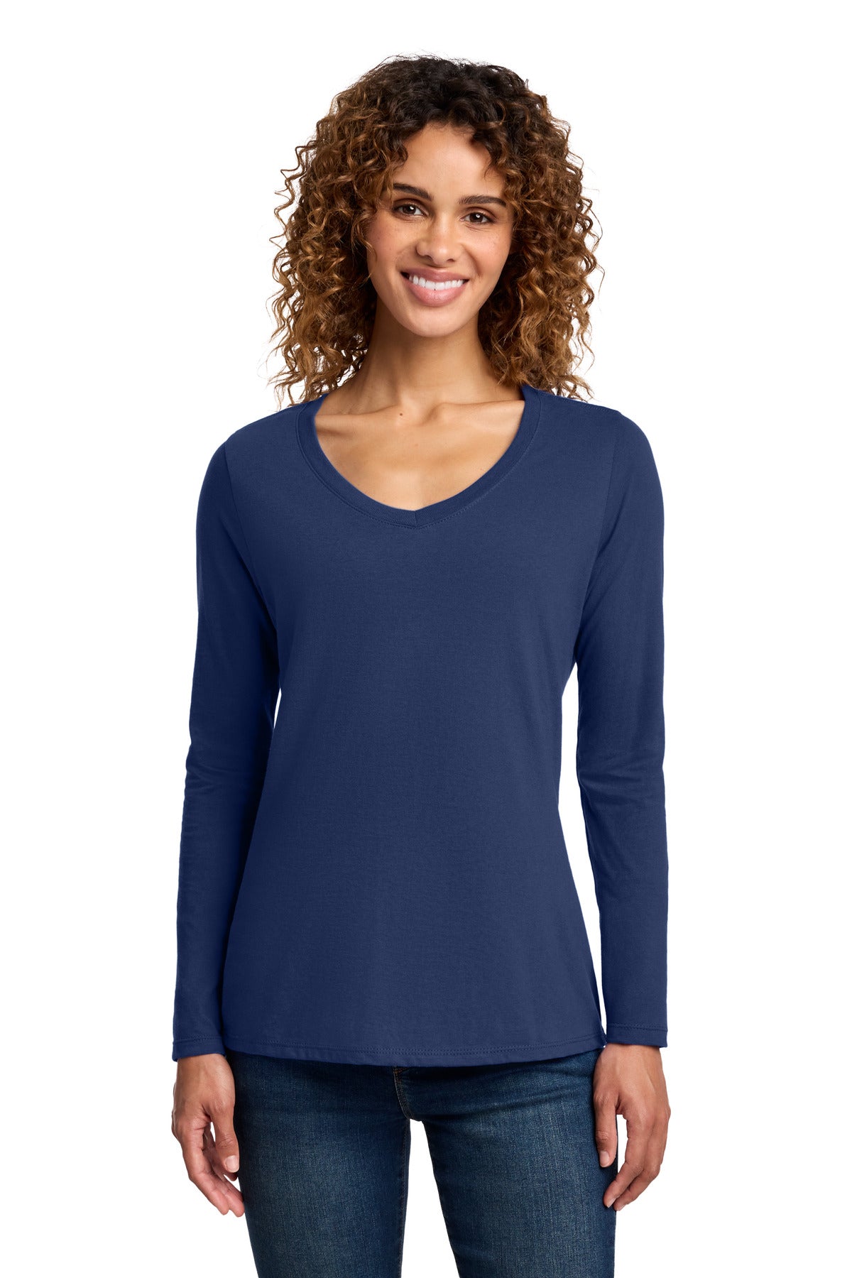 Port & Co ®  Women's Long Sleeve Fan Favorite V-Neck Tee. LPC450VLS | Add Your Logo