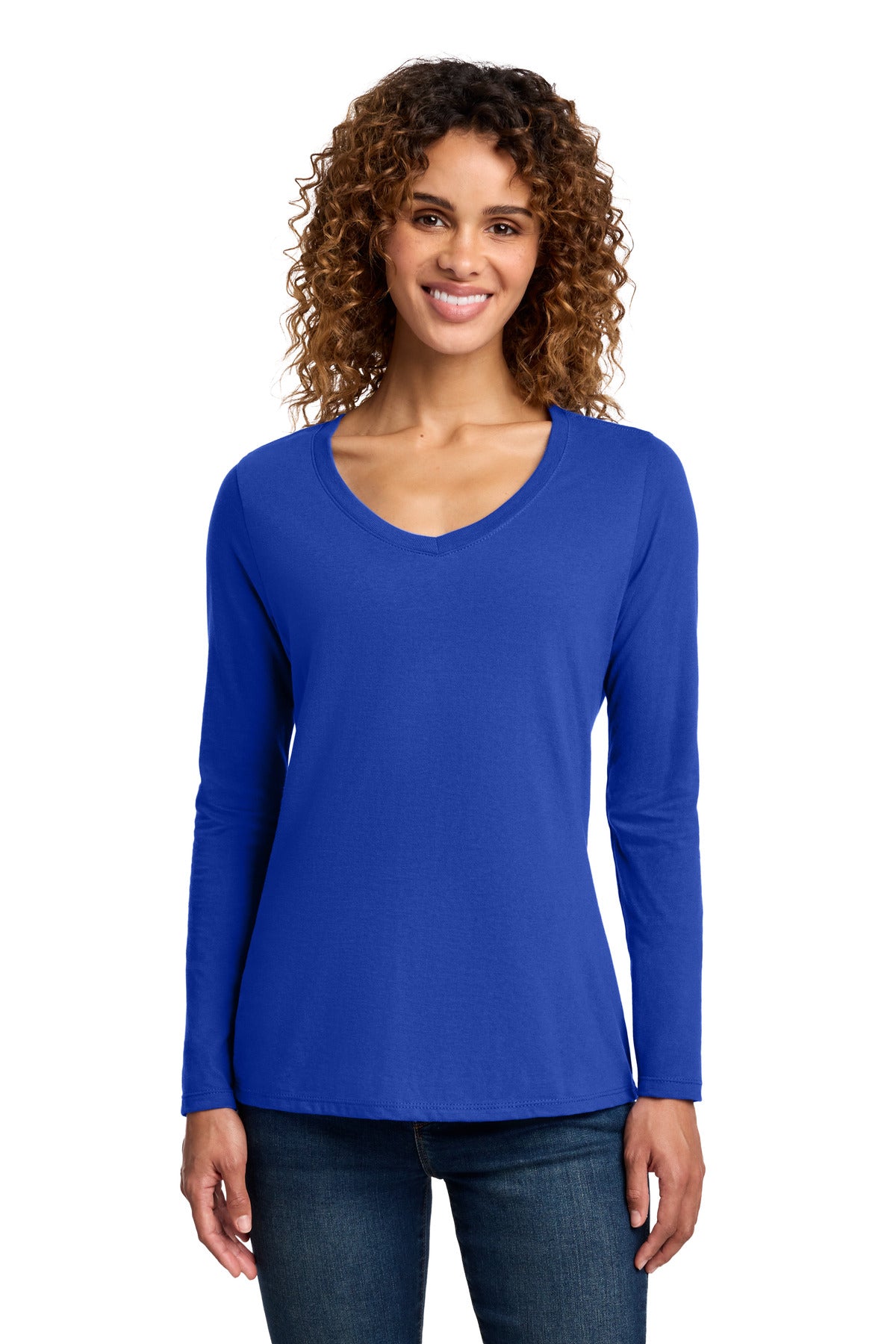 Port & Co ®  Women's Long Sleeve Fan Favorite V-Neck Tee. LPC450VLS | Add Your Logo