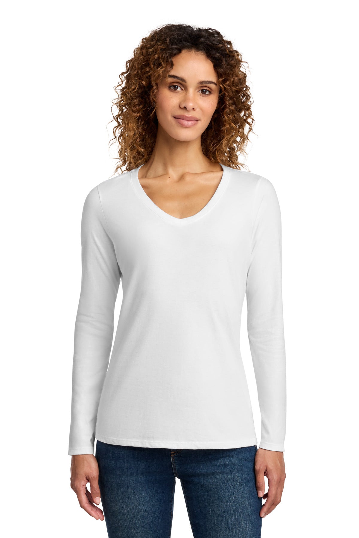 Port & Co ®  Women's Long Sleeve Fan Favorite V-Neck Tee. LPC450VLS | Add Your Logo