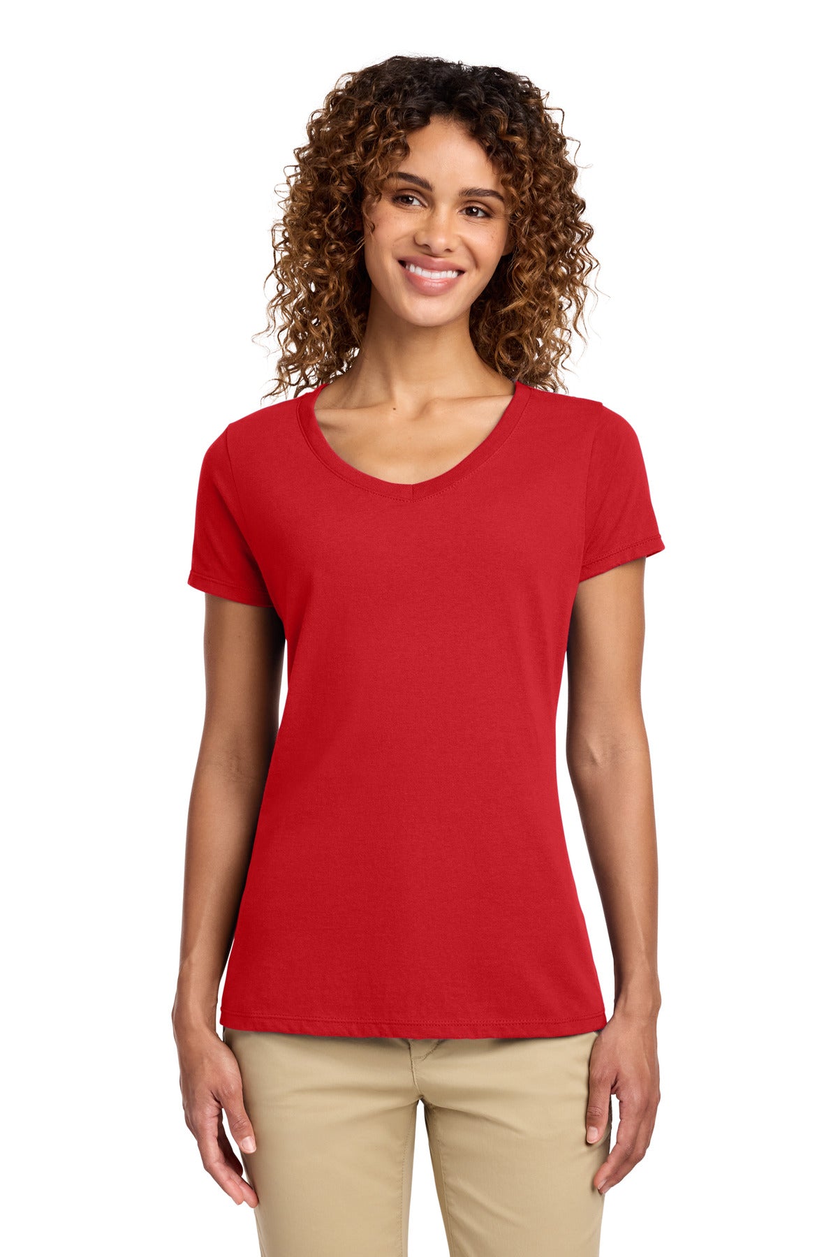Port & Co ®  Women's Fan Favorite V-Neck Tee. LPC450V | Add Your Logo