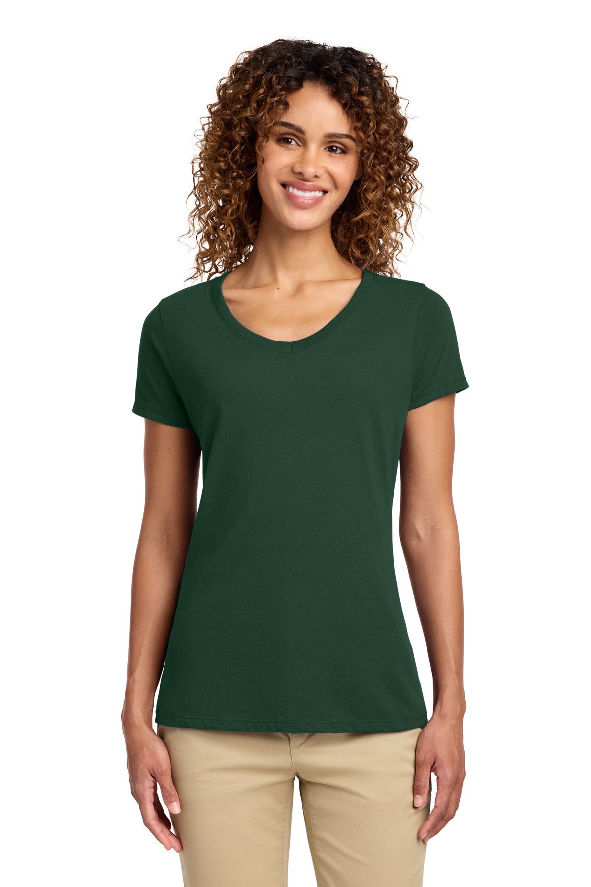 Port & Co ®  Women's Fan Favorite V-Neck Tee. LPC450V | Add Your Logo