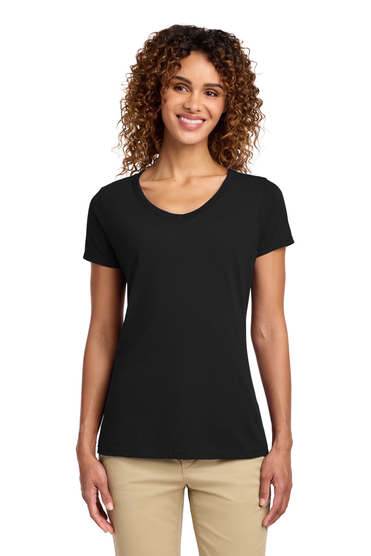 Port & Co ®  Women's Fan Favorite V-Neck Tee. LPC450V | Add Your Logo
