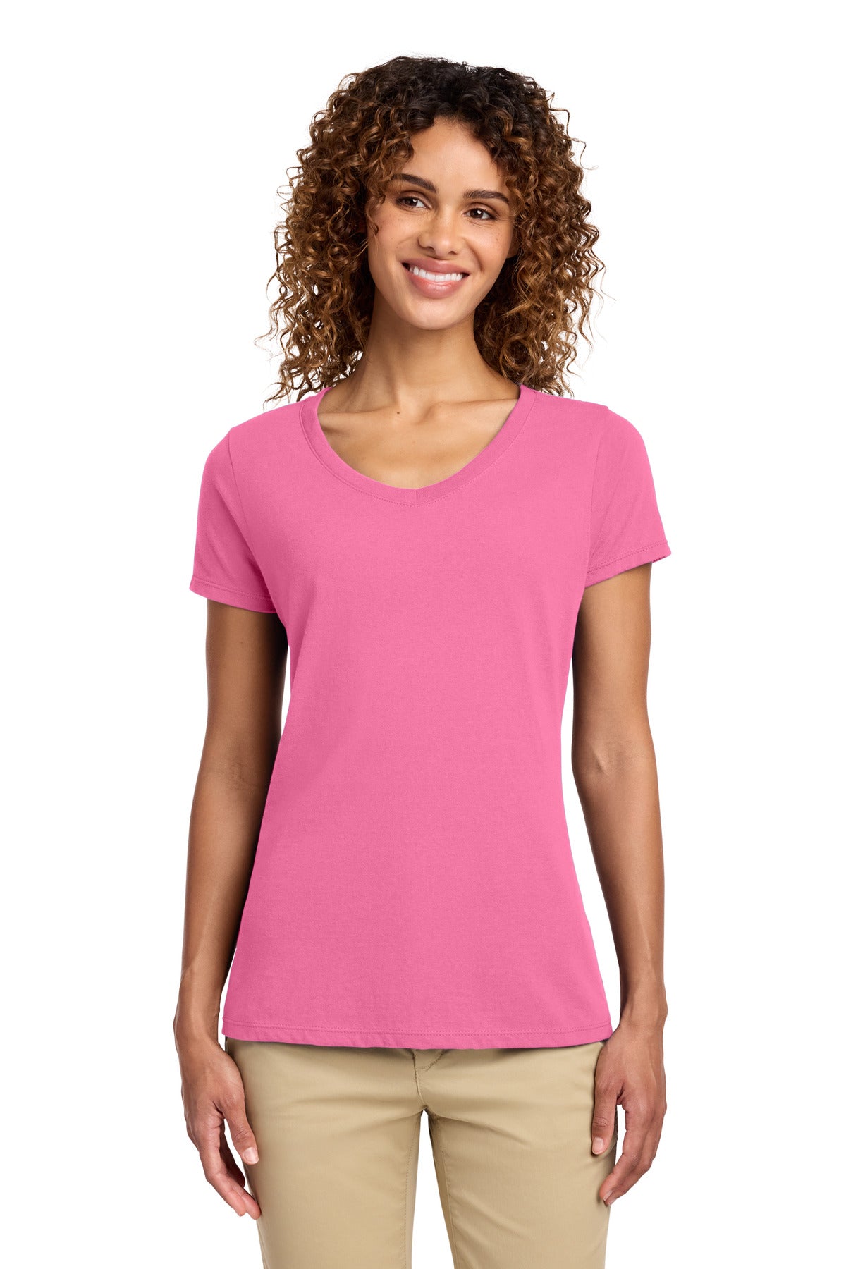Port & Co ®  Women's Fan Favorite V-Neck Tee. LPC450V | Add Your Logo
