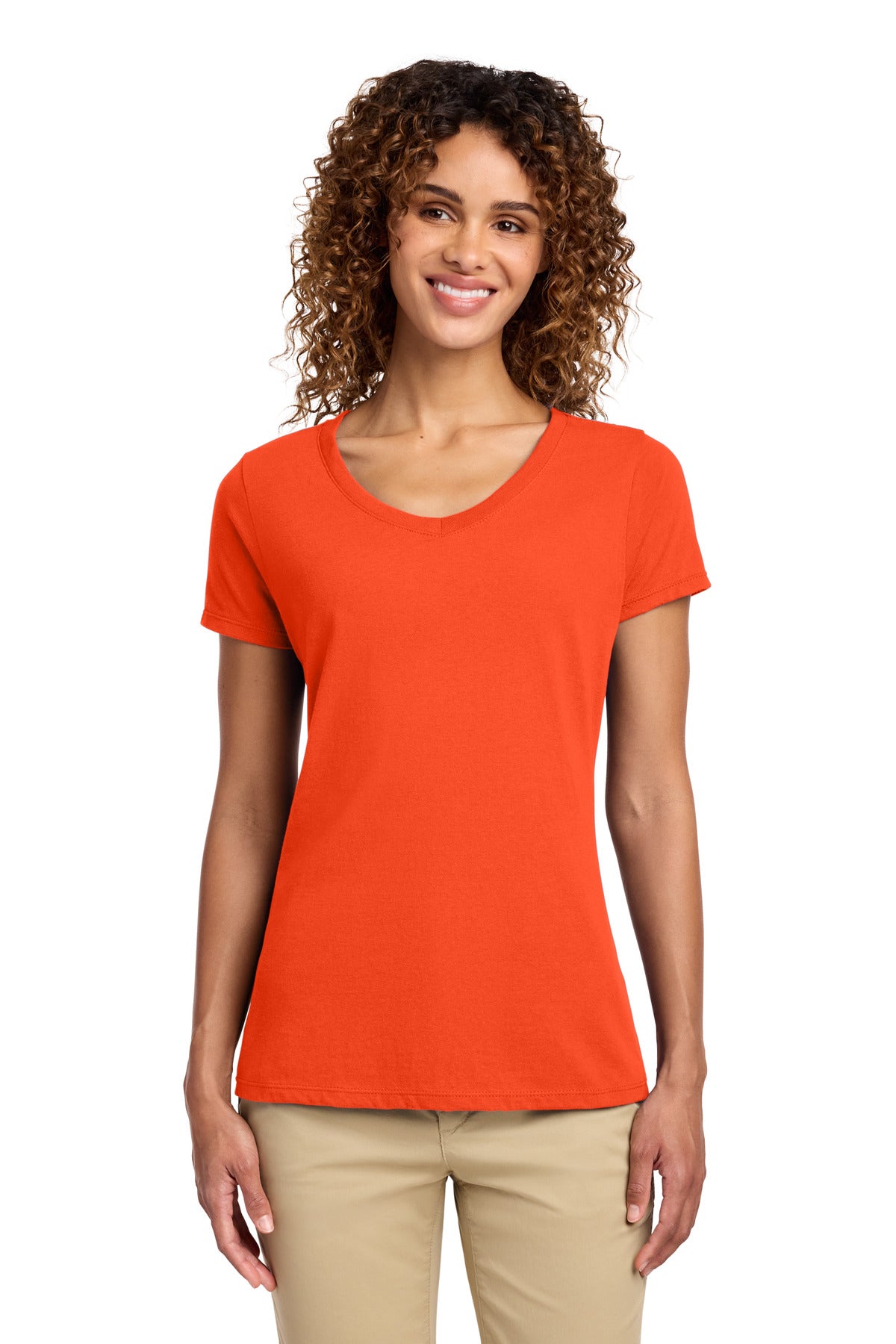 Port & Co ®  Women's Fan Favorite V-Neck Tee. LPC450V | Add Your Logo