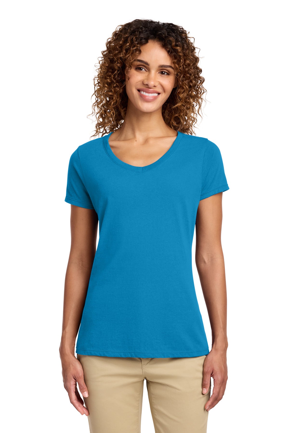 Port & Co ®  Women's Fan Favorite V-Neck Tee. LPC450V | Add Your Logo