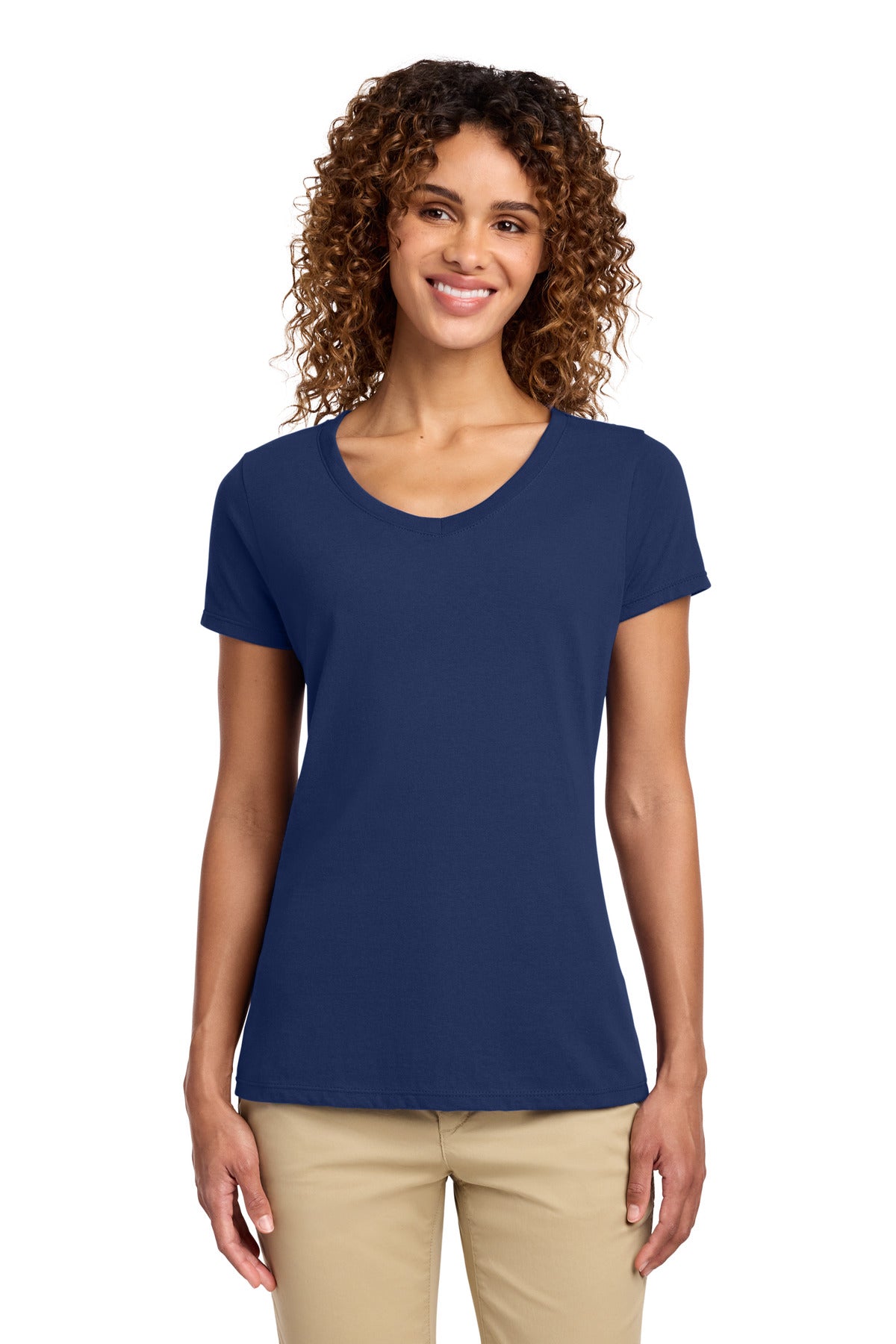 Port & Co ®  Women's Fan Favorite V-Neck Tee. LPC450V | Add Your Logo