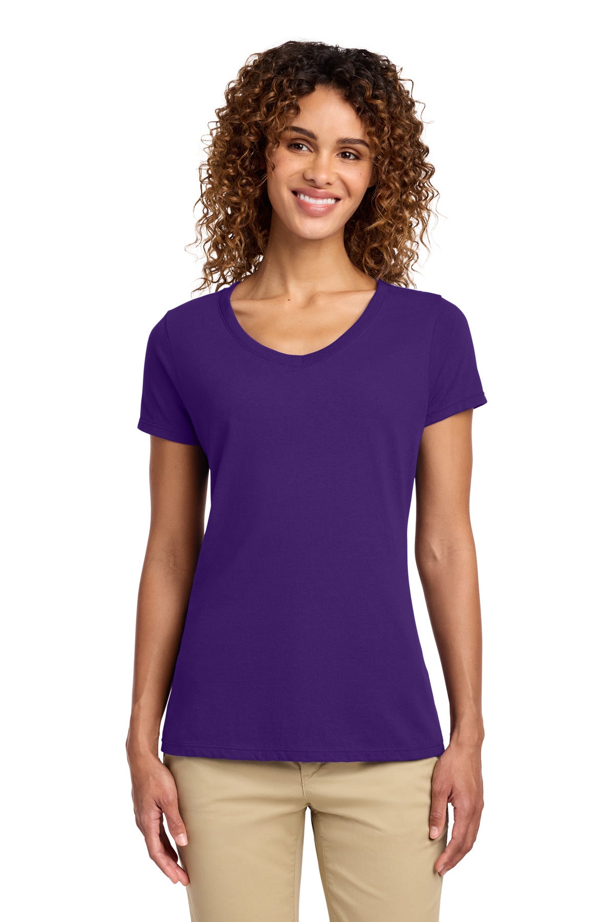 Port & Co ®  Women's Fan Favorite V-Neck Tee. LPC450V | Add Your Logo