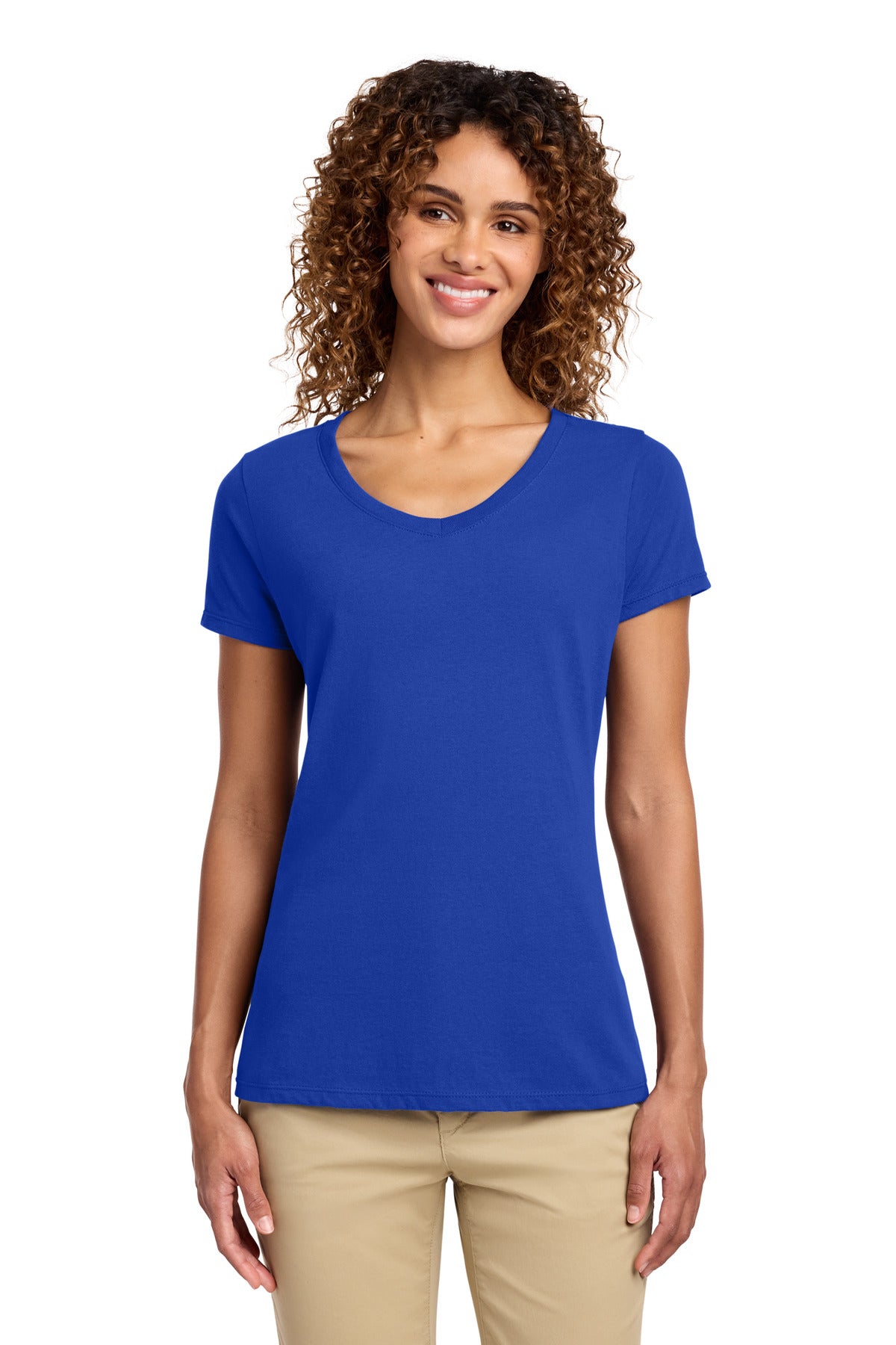 Port & Co ®  Women's Fan Favorite V-Neck Tee. LPC450V | Add Your Logo
