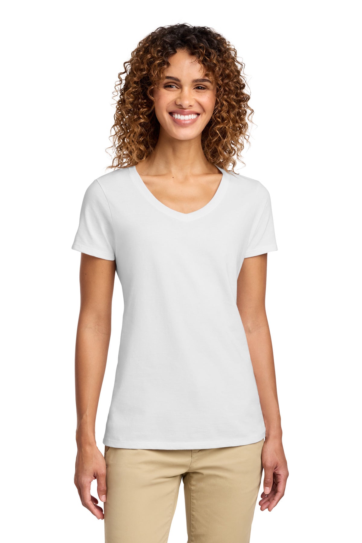 Port & Co ®  Women's Fan Favorite V-Neck Tee. LPC450V | Add Your Logo