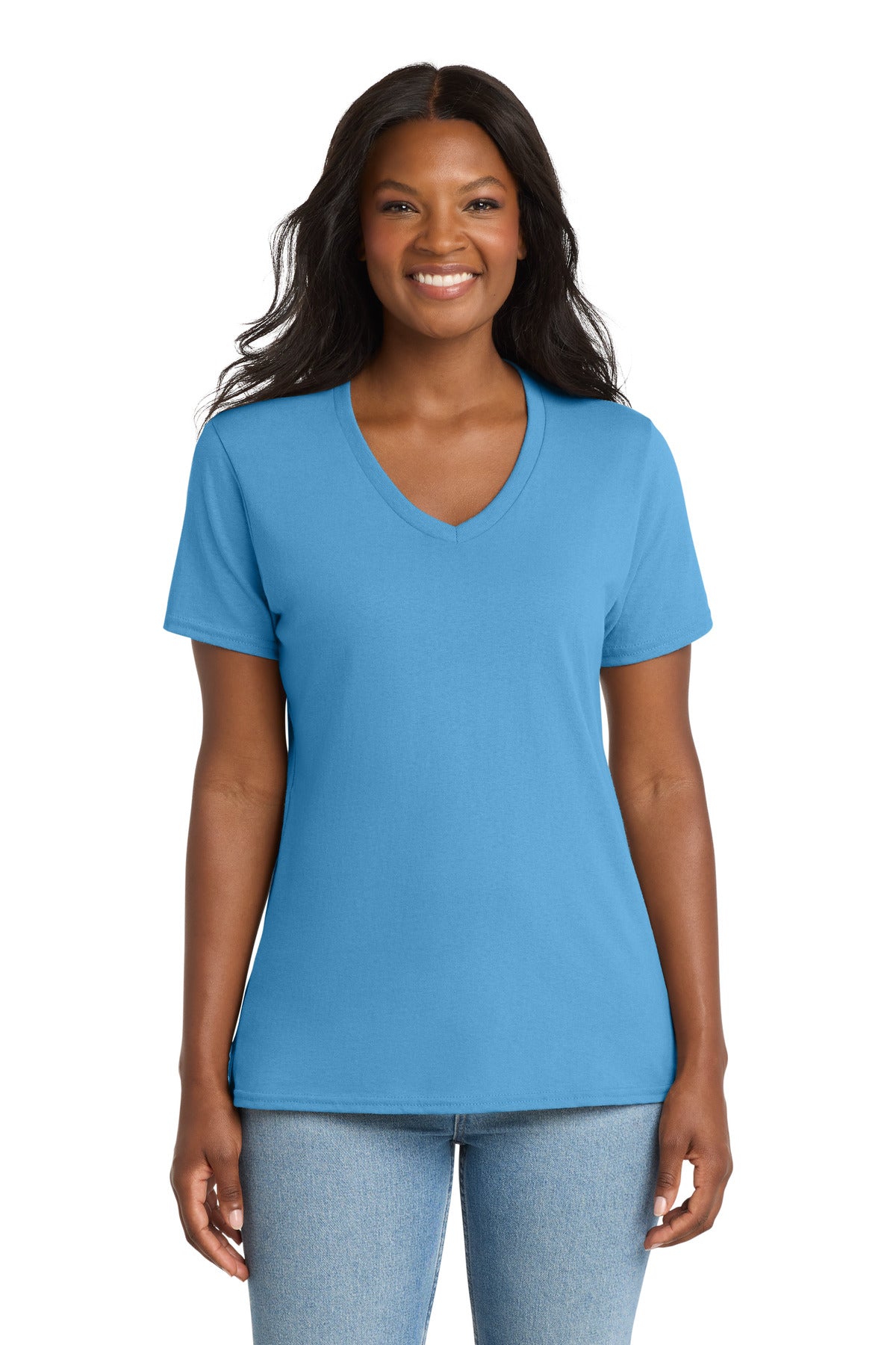 Port & Co   Women's Core Cotton V-Neck Tee LPC54V