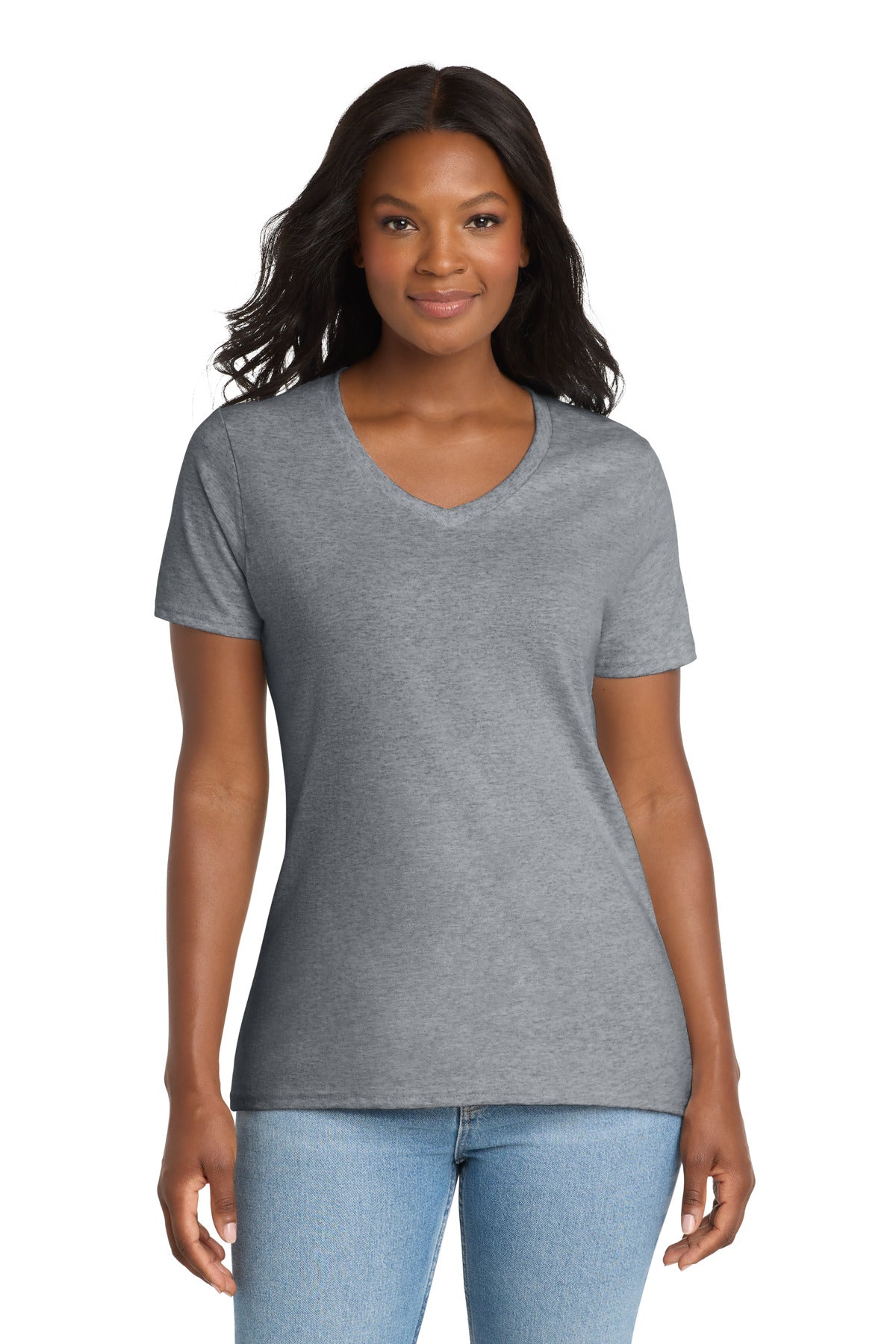Port & Co   Women's Core Cotton V-Neck Tee LPC54V