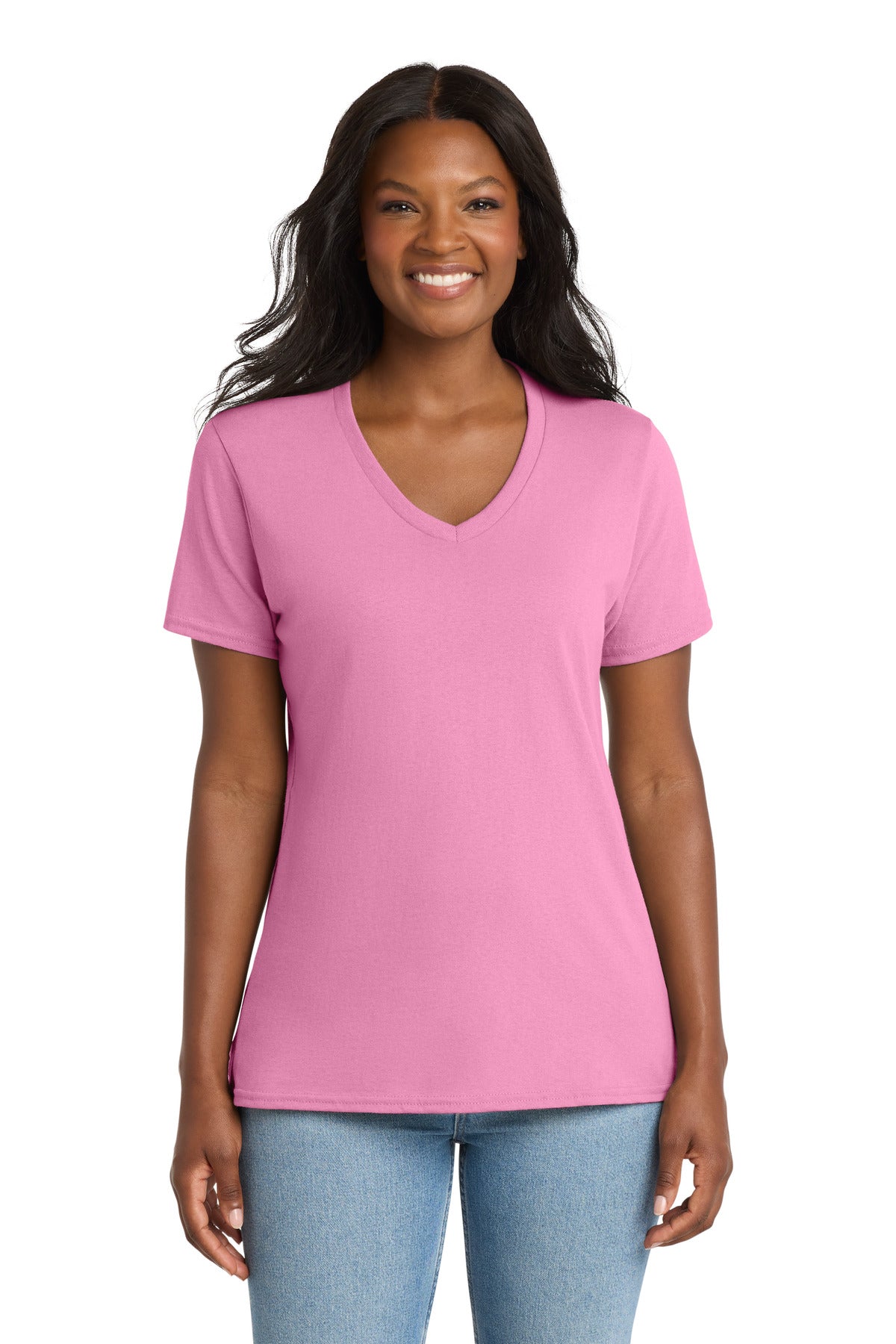 Port & Co   Women's Core Cotton V-Neck Tee LPC54V