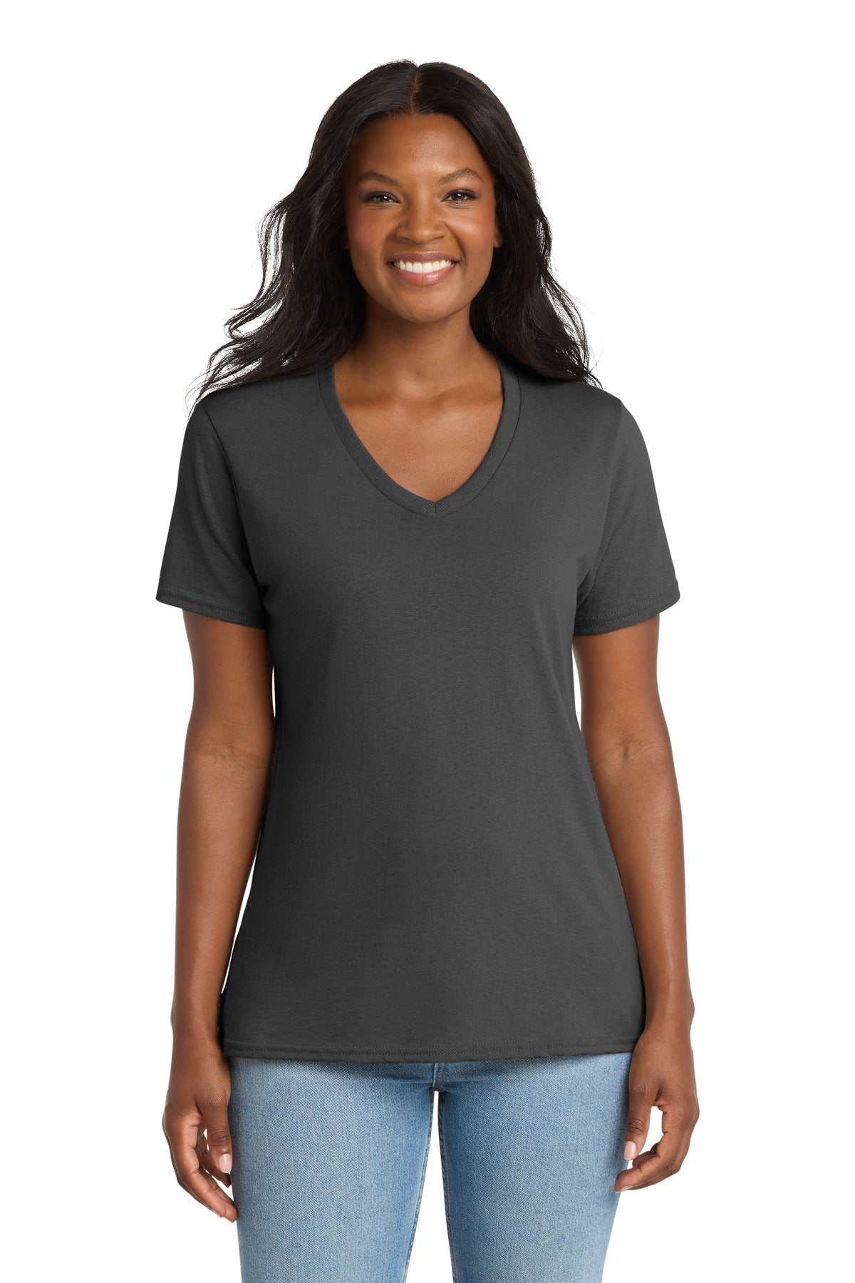 Port & Co   Women's Core Cotton V-Neck Tee LPC54V
