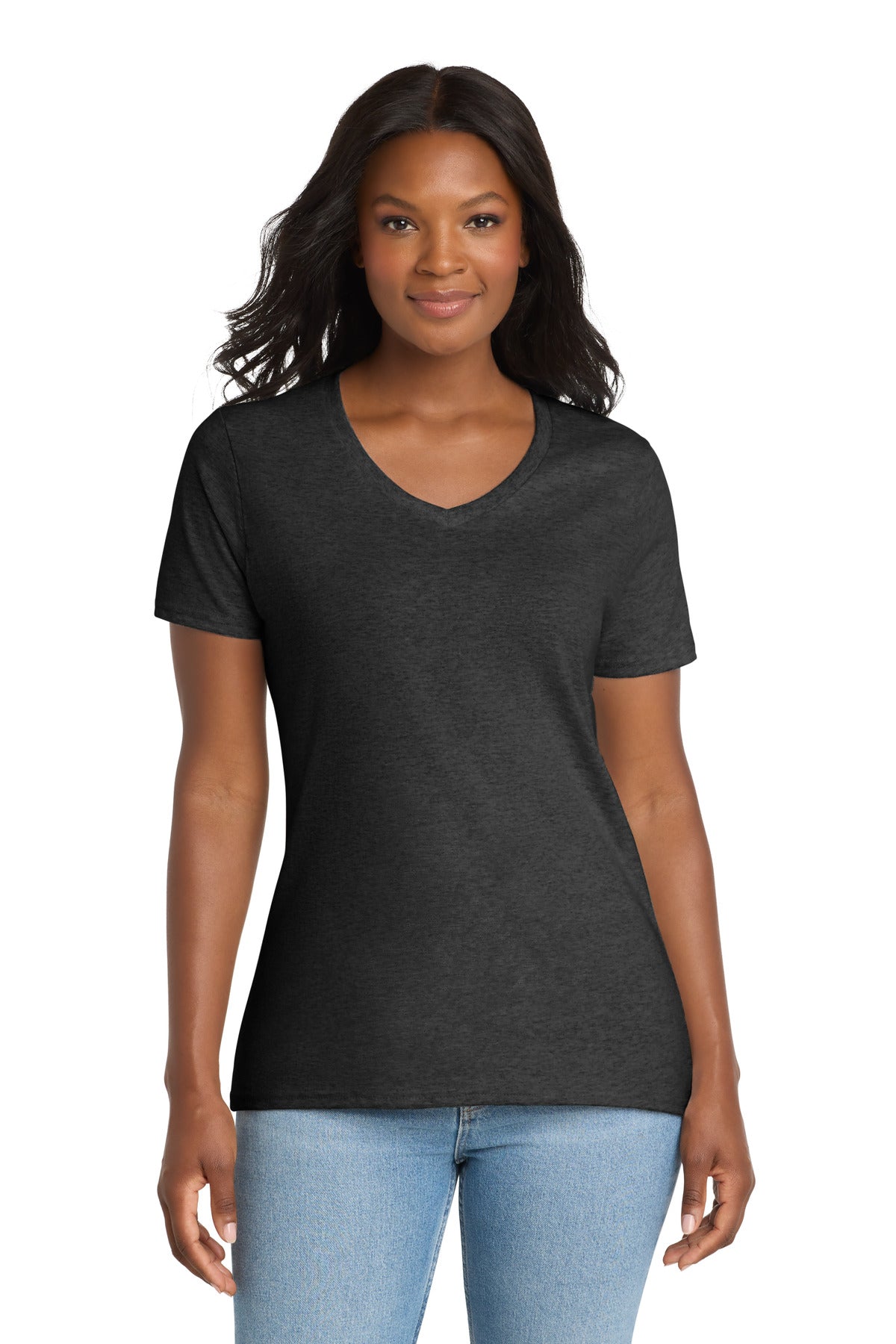 Port & Co   Women's Core Cotton V-Neck Tee LPC54V