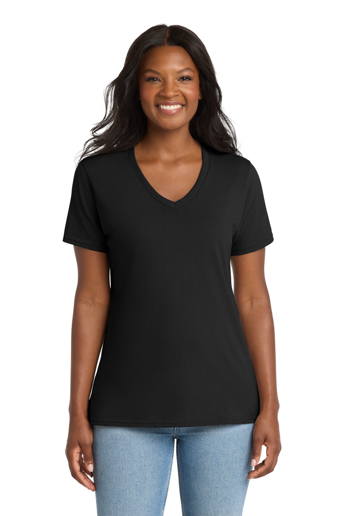 Port & Co   Women's Core Cotton V-Neck Tee. LPC54V