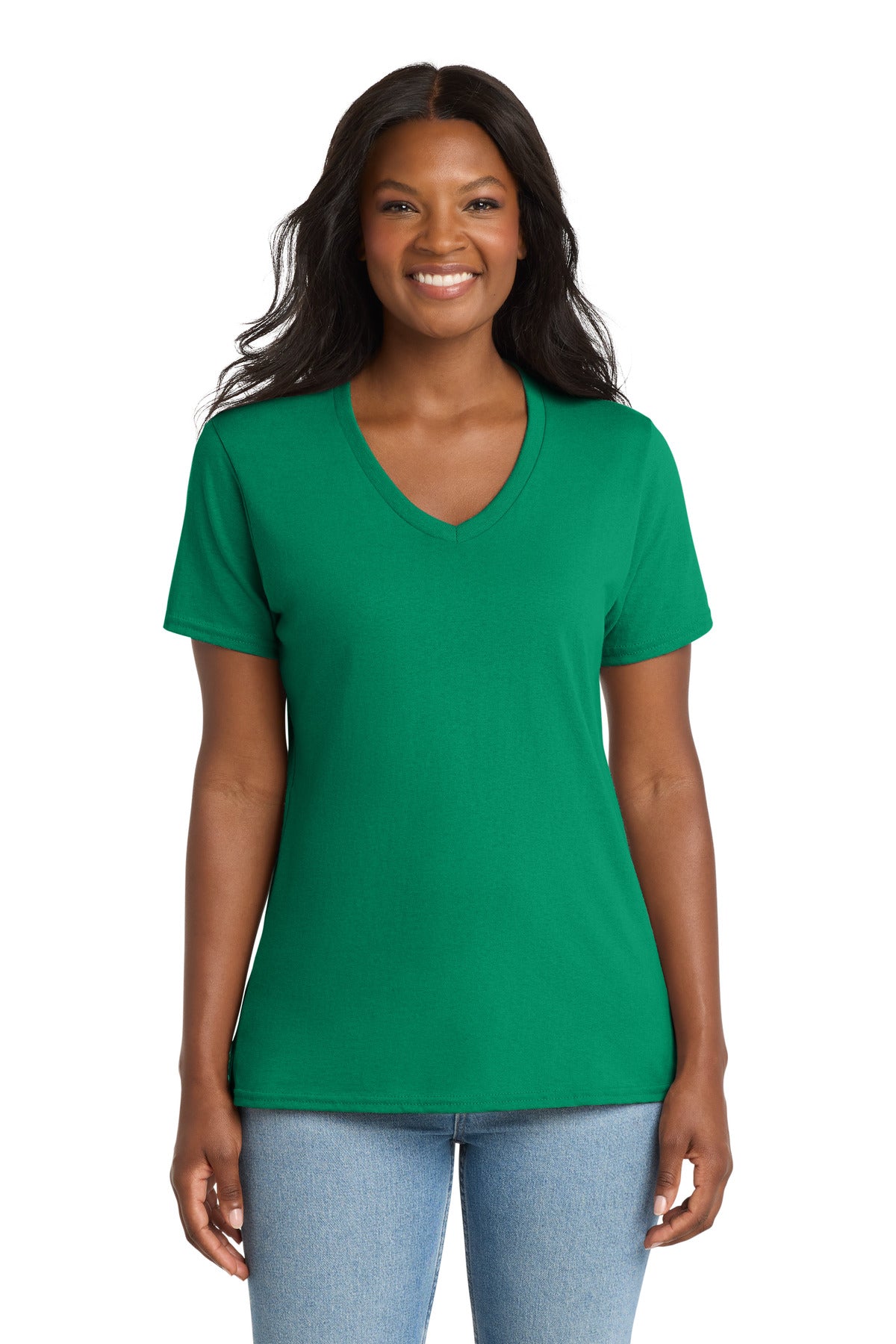 Port & Co   Women's Core Cotton V-Neck Tee LPC54V