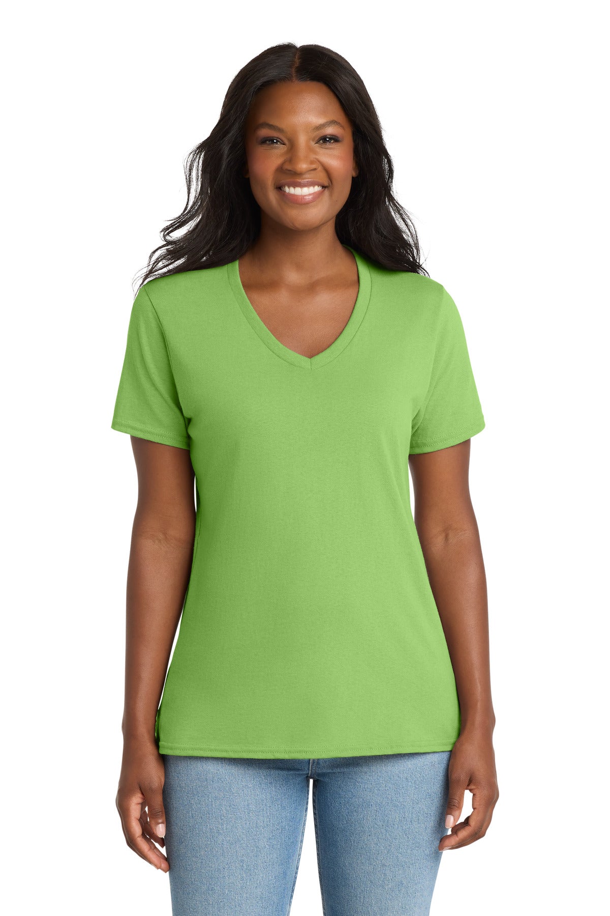 Port & Co   Women's Core Cotton V-Neck Tee LPC54V