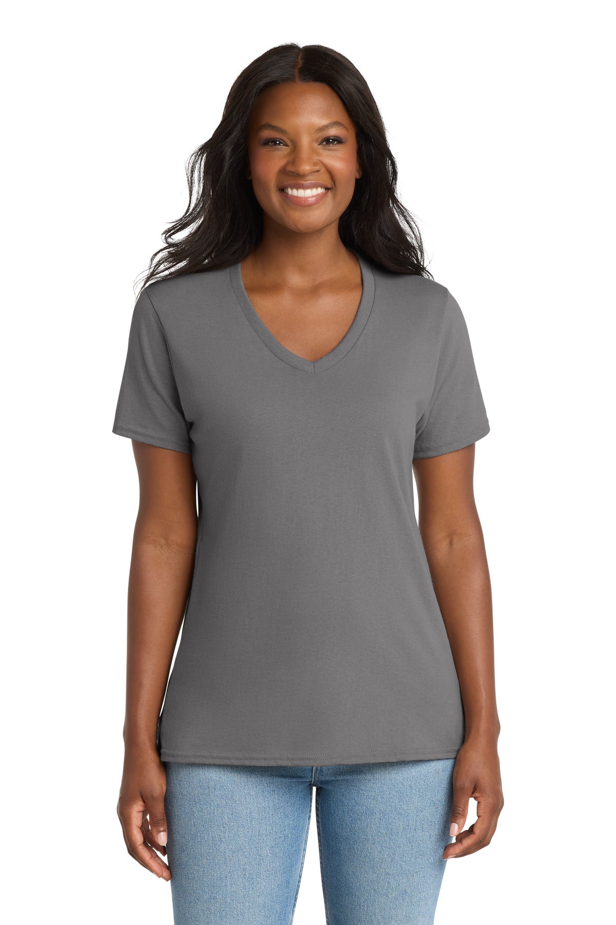 Port & Co   Women's Core Cotton V-Neck Tee LPC54V