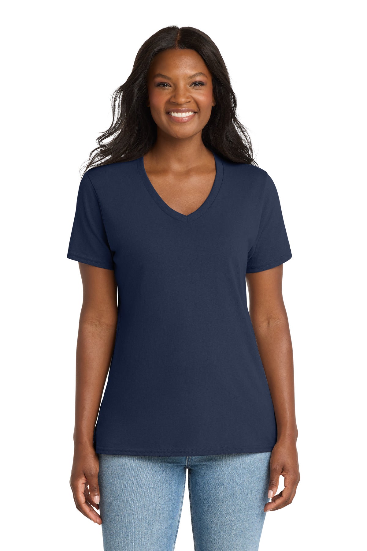 Port & Co   Women's Core Cotton V-Neck Tee LPC54V
