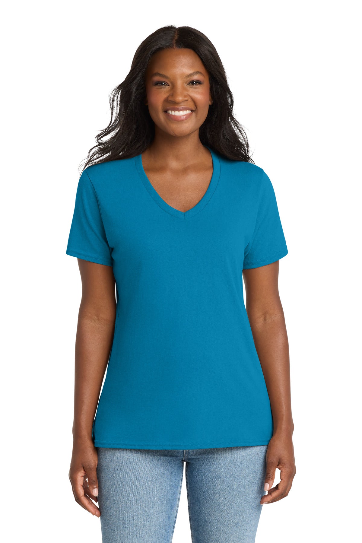 Port & Co   Women's Core Cotton V-Neck Tee LPC54V
