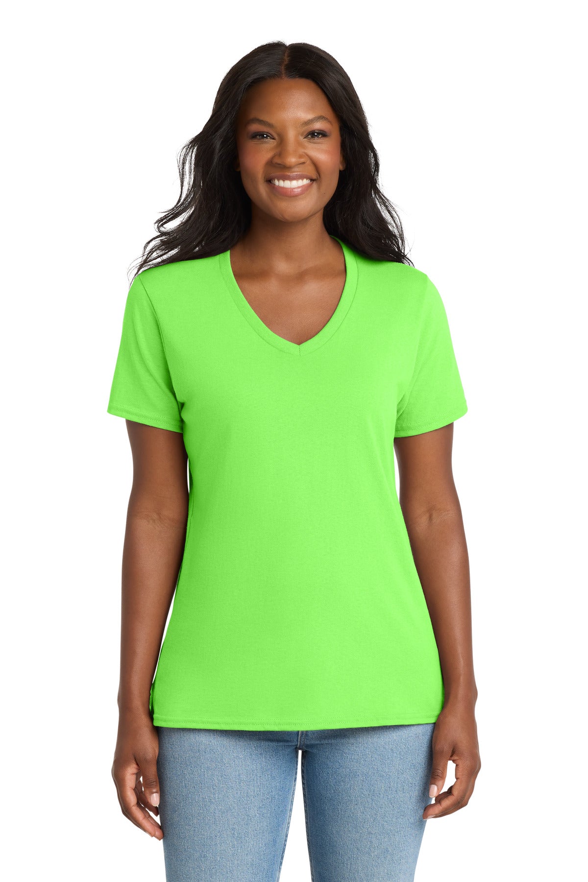 Port & Co   Women's Core Cotton V-Neck Tee. LPC54V