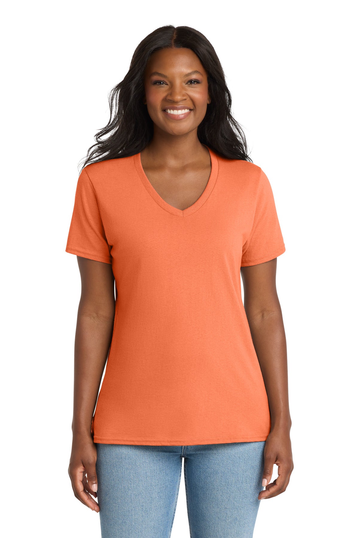 Port & Co   Women's Core Cotton V-Neck Tee LPC54V