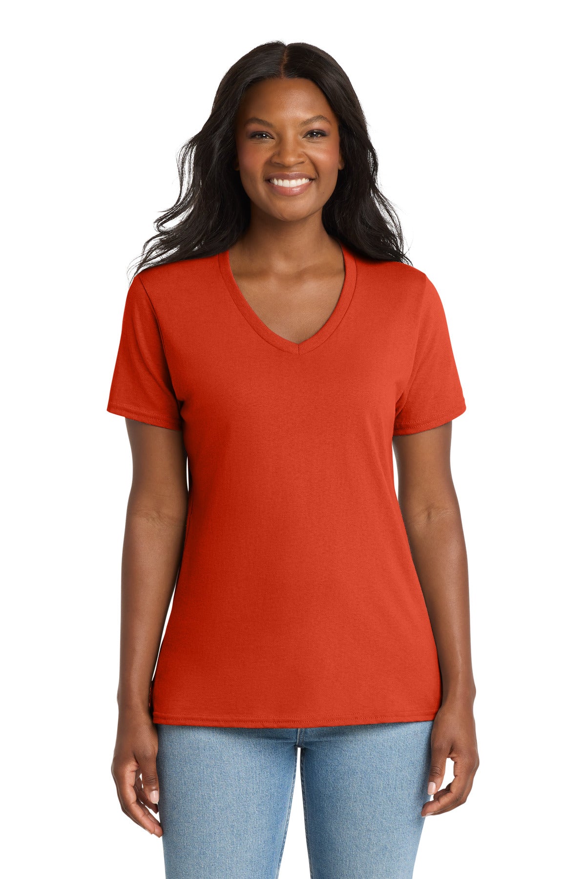 Port & Co   Women's Core Cotton V-Neck Tee. LPC54V