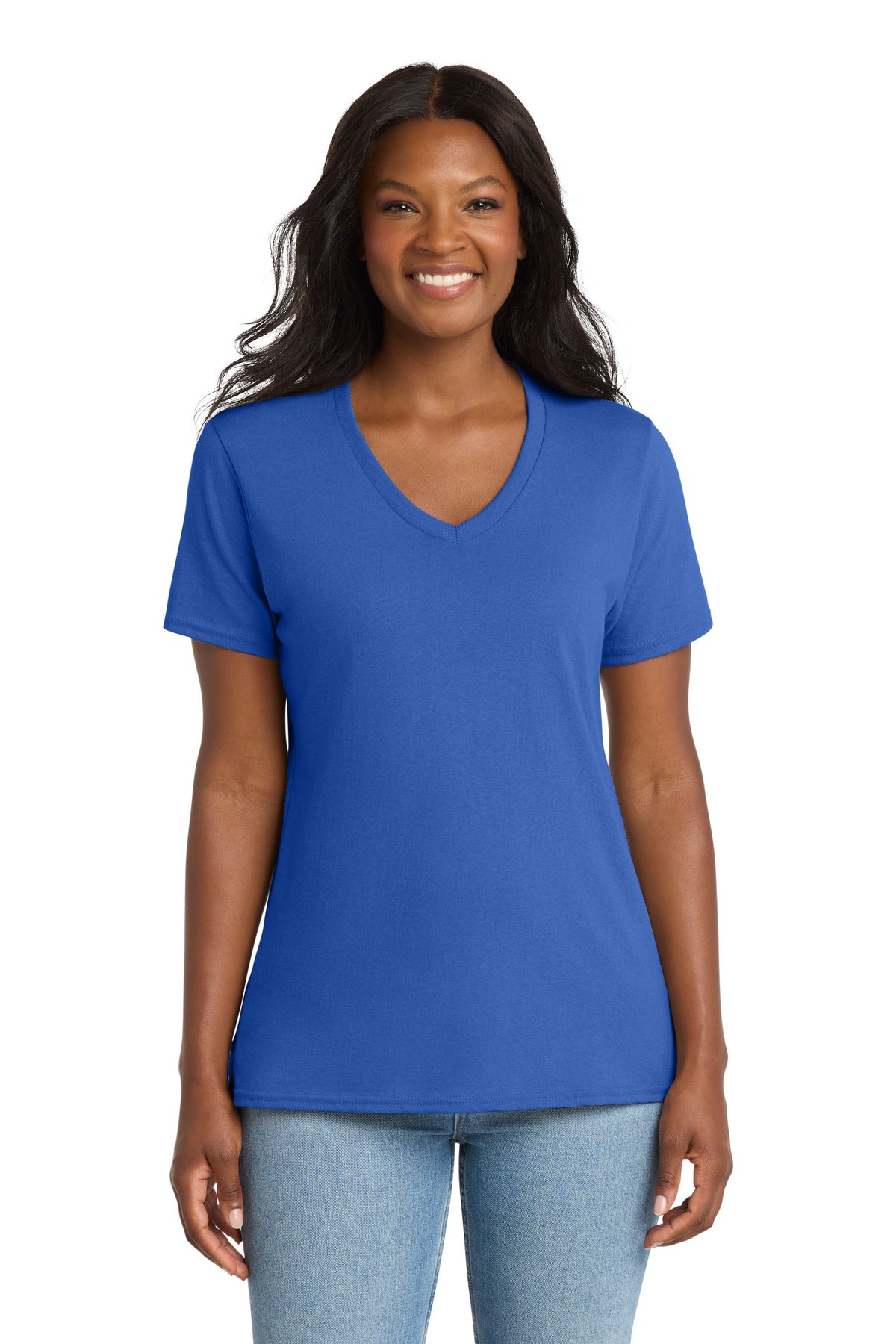 Port & Co   Women's Core Cotton V-Neck Tee LPC54V