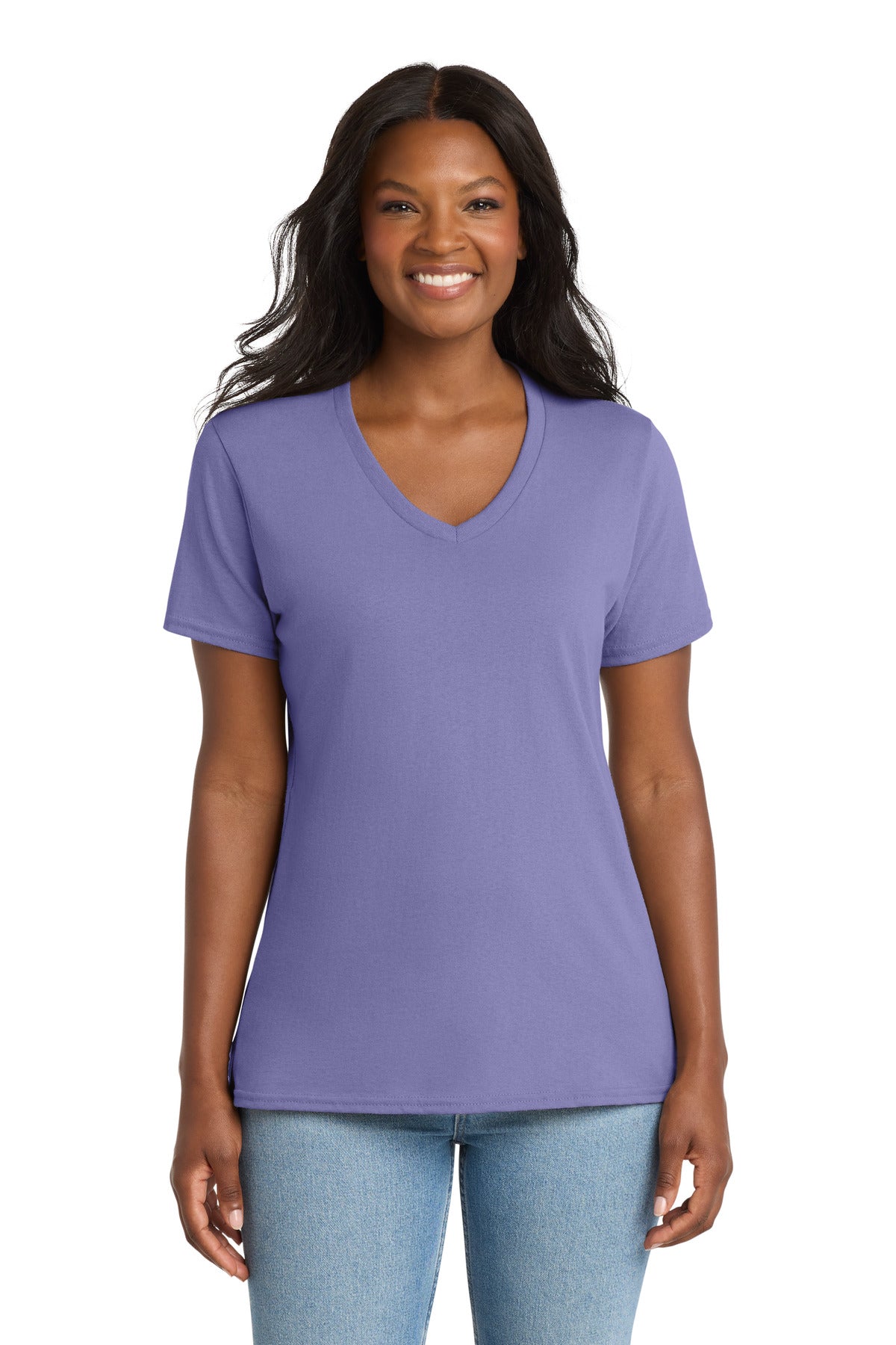 Port & Co   Women's Core Cotton V-Neck Tee LPC54V