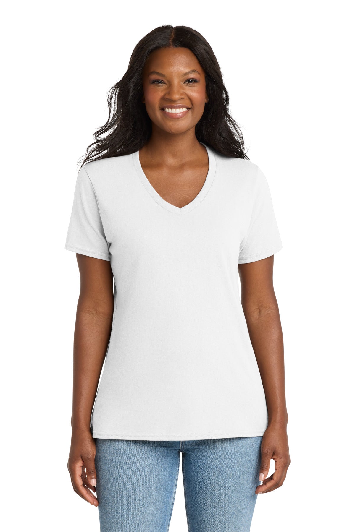 Port & Co   Women's Core Cotton V-Neck Tee. LPC54V