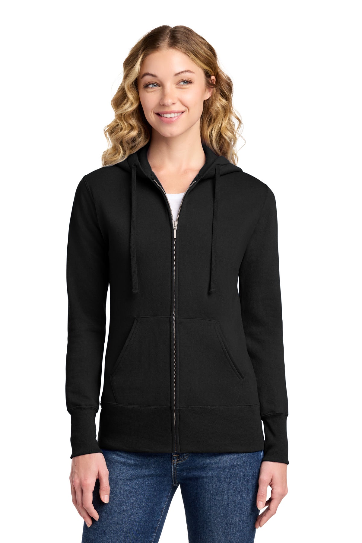 Port & Co ®  Women's Core Fleece Full-Zip Hooded Sweatshirt. LPC78ZH | Add Your Logo