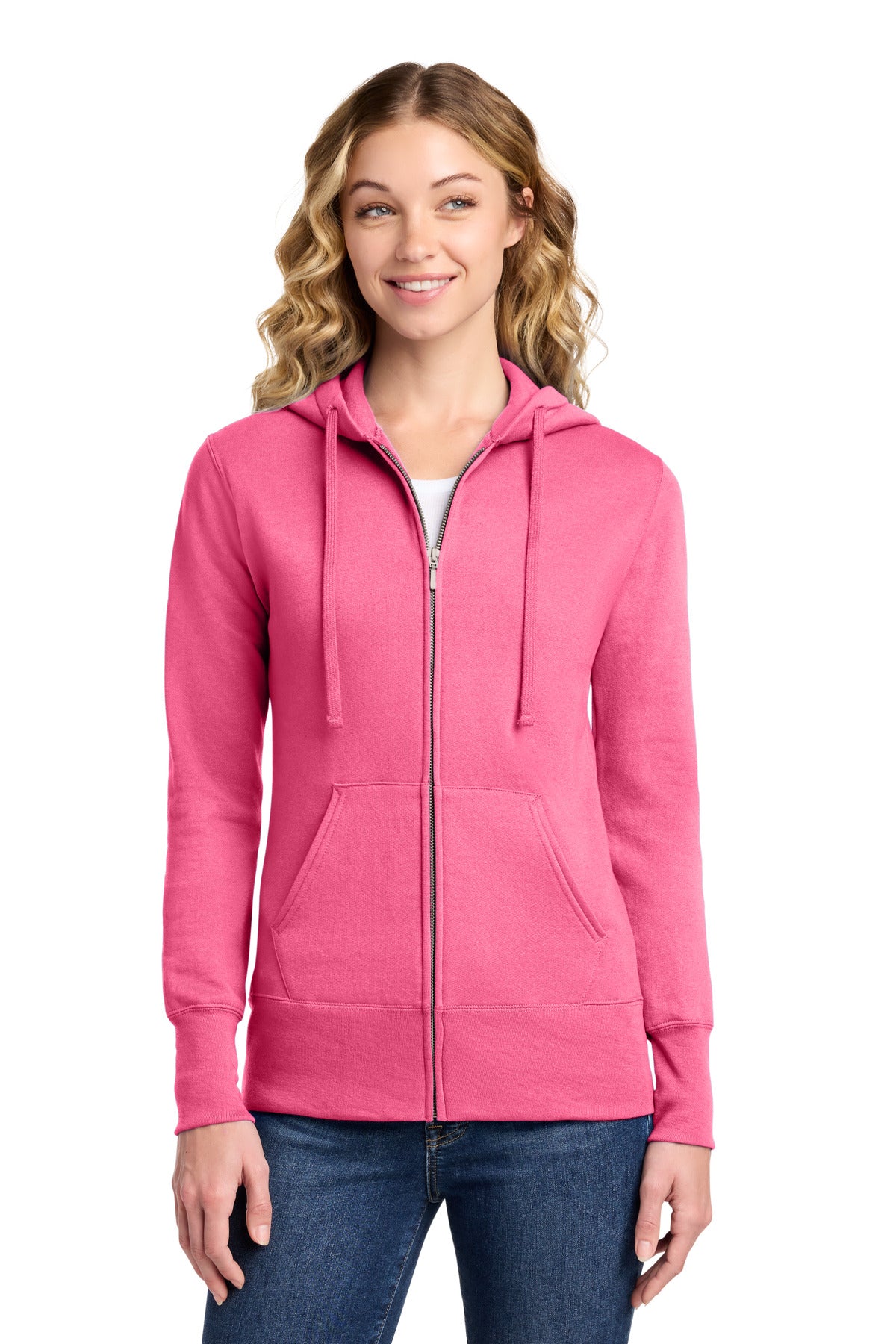 Port & Co ®  Women's Core Fleece Full-Zip Hooded Sweatshirt. LPC78ZH | Add Your Logo