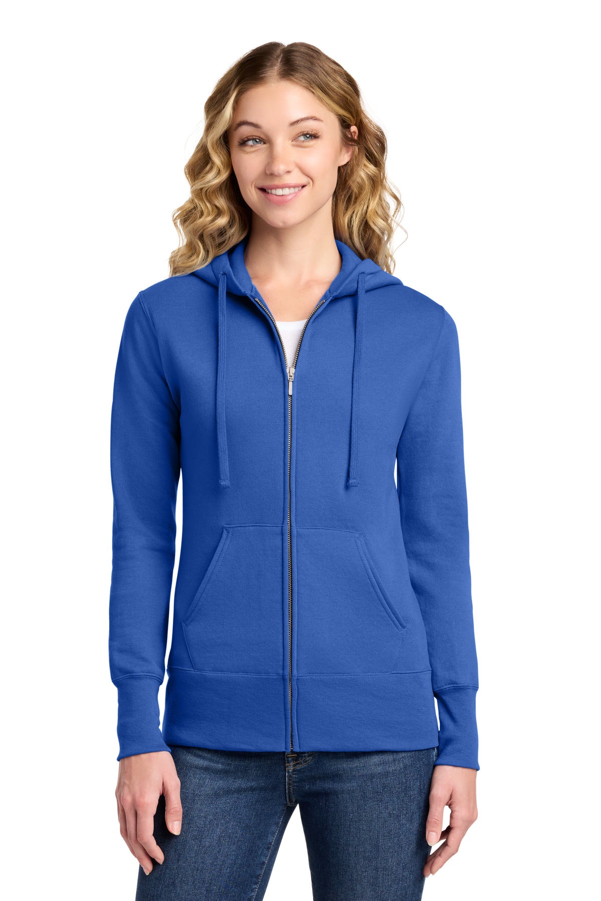 Port & Co ®  Women's Core Fleece Full-Zip Hooded Sweatshirt. LPC78ZH | Add Your Logo