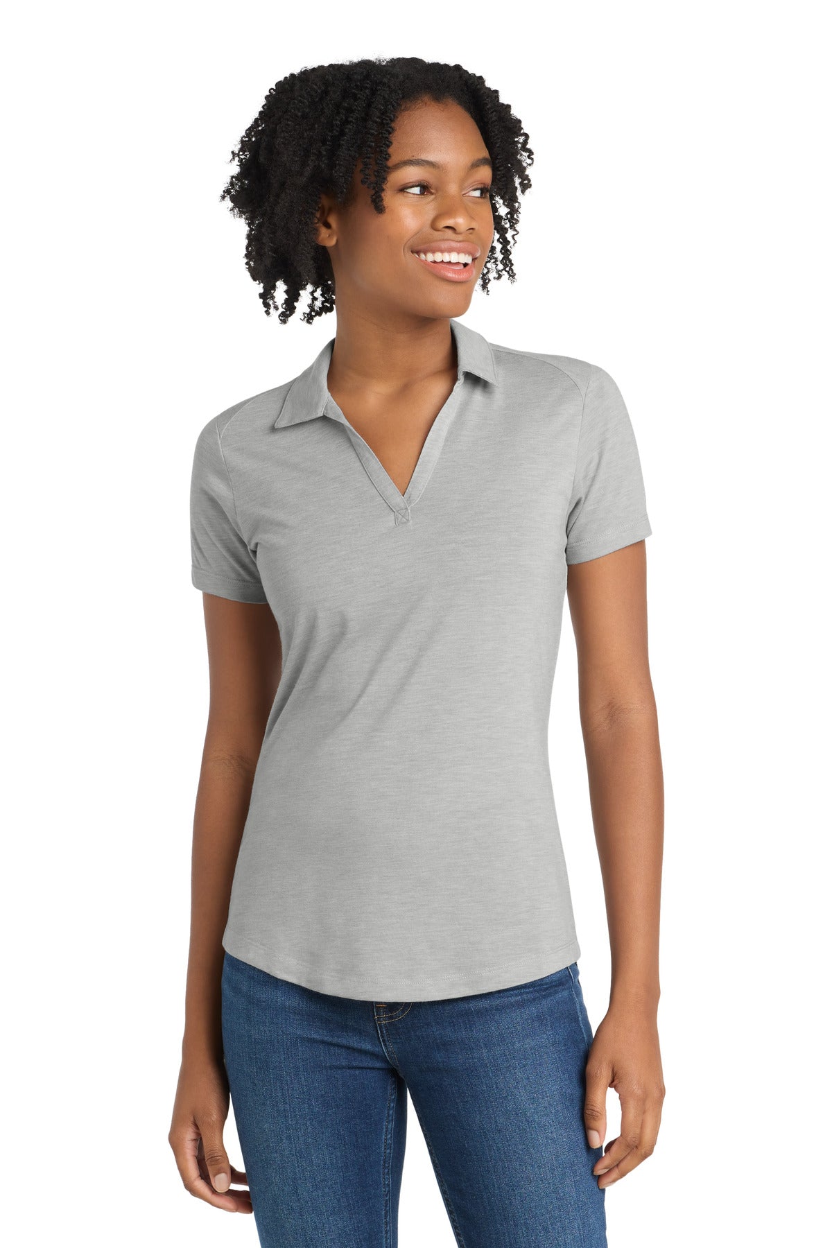 Sport-Tek    Women's PosiCharge    Tri-Blend Wicking Polo. LST405