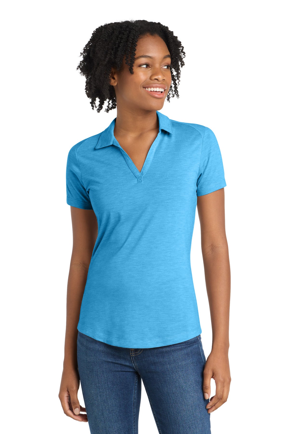 Sport-Tek    Women's PosiCharge    Tri-Blend Wicking Polo. LST405
