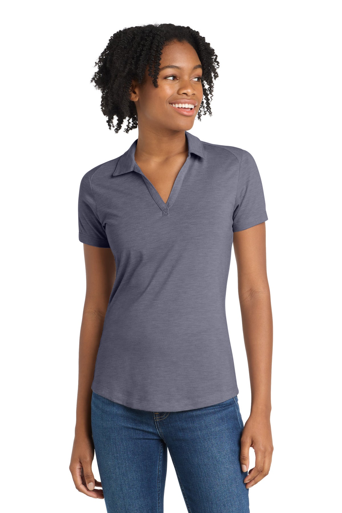 Sport-Tek    Women's PosiCharge    Tri-Blend Wicking Polo. LST405