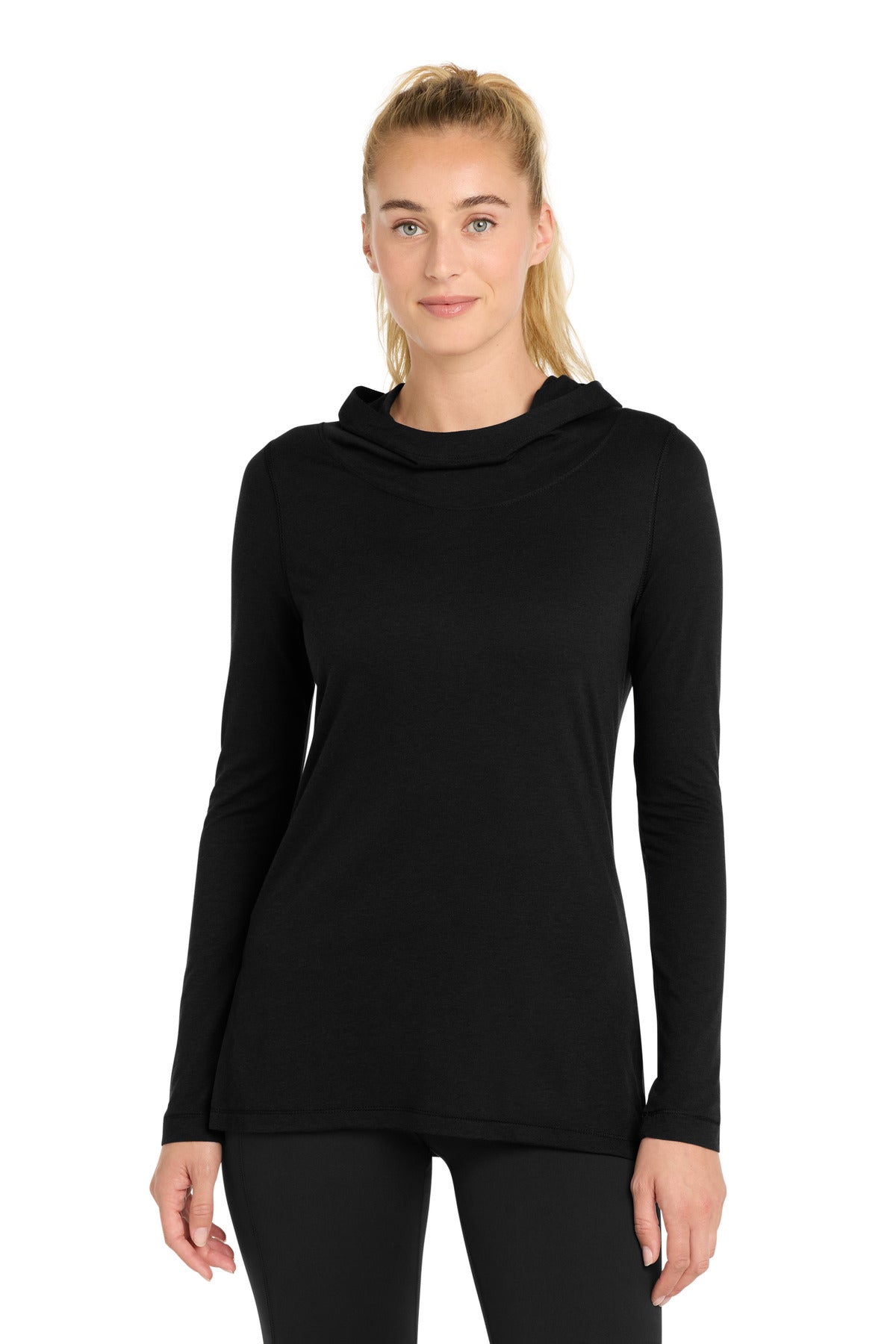 Sport-Tek   Women's PosiCharge    Tri-Blend Wicking Long Sleeve Hoodie LST406