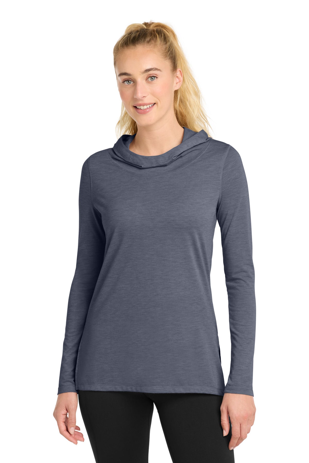 Sport-Tek   Women's PosiCharge    Tri-Blend Wicking Long Sleeve Hoodie LST406