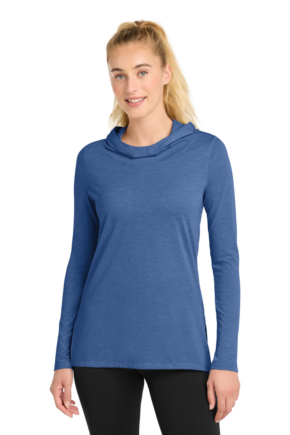 Sport-Tek   Women's PosiCharge    Tri-Blend Wicking Long Sleeve Hoodie LST406