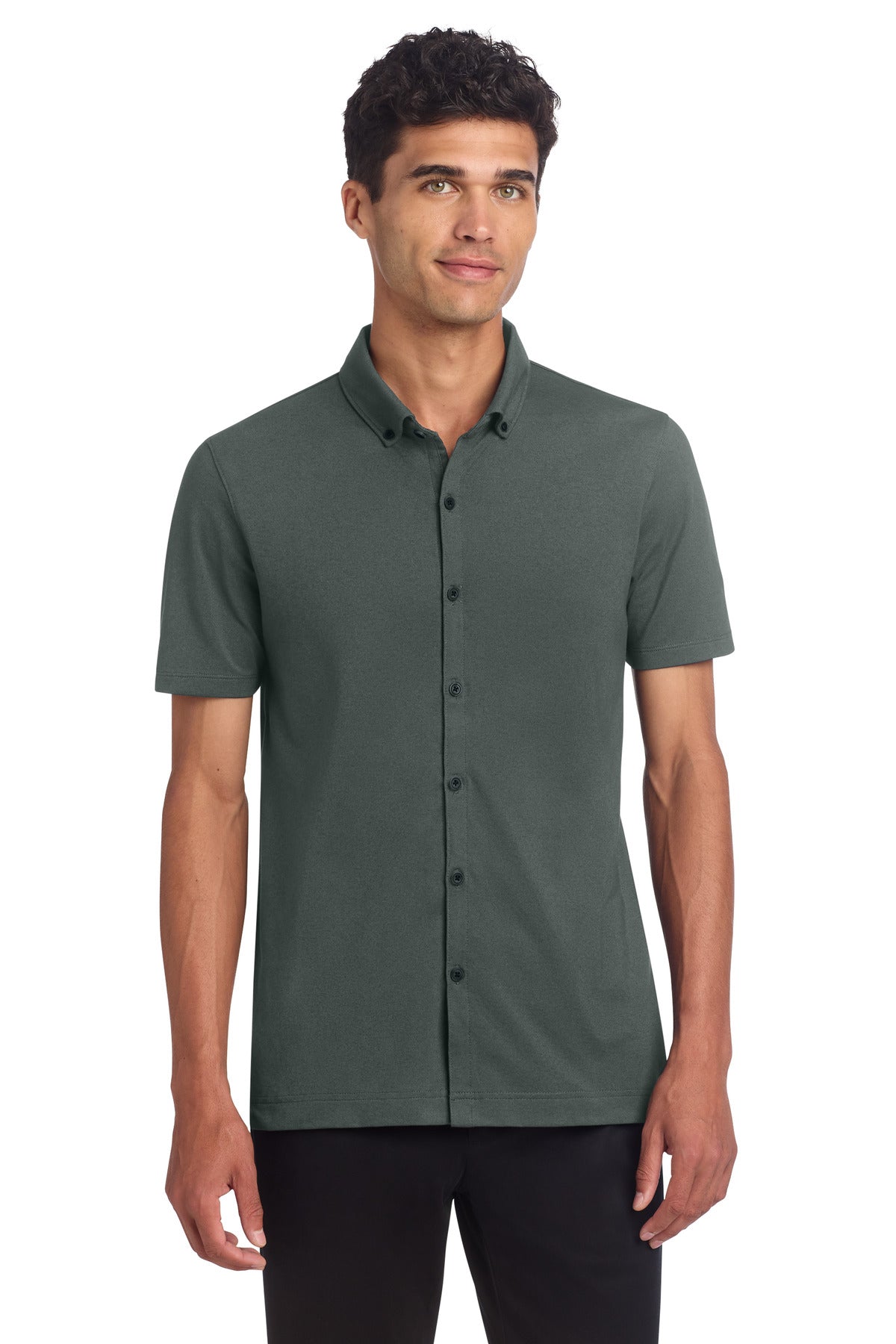 Mercer+Mettle   Stretch Pique Full-Button Polo MM1006