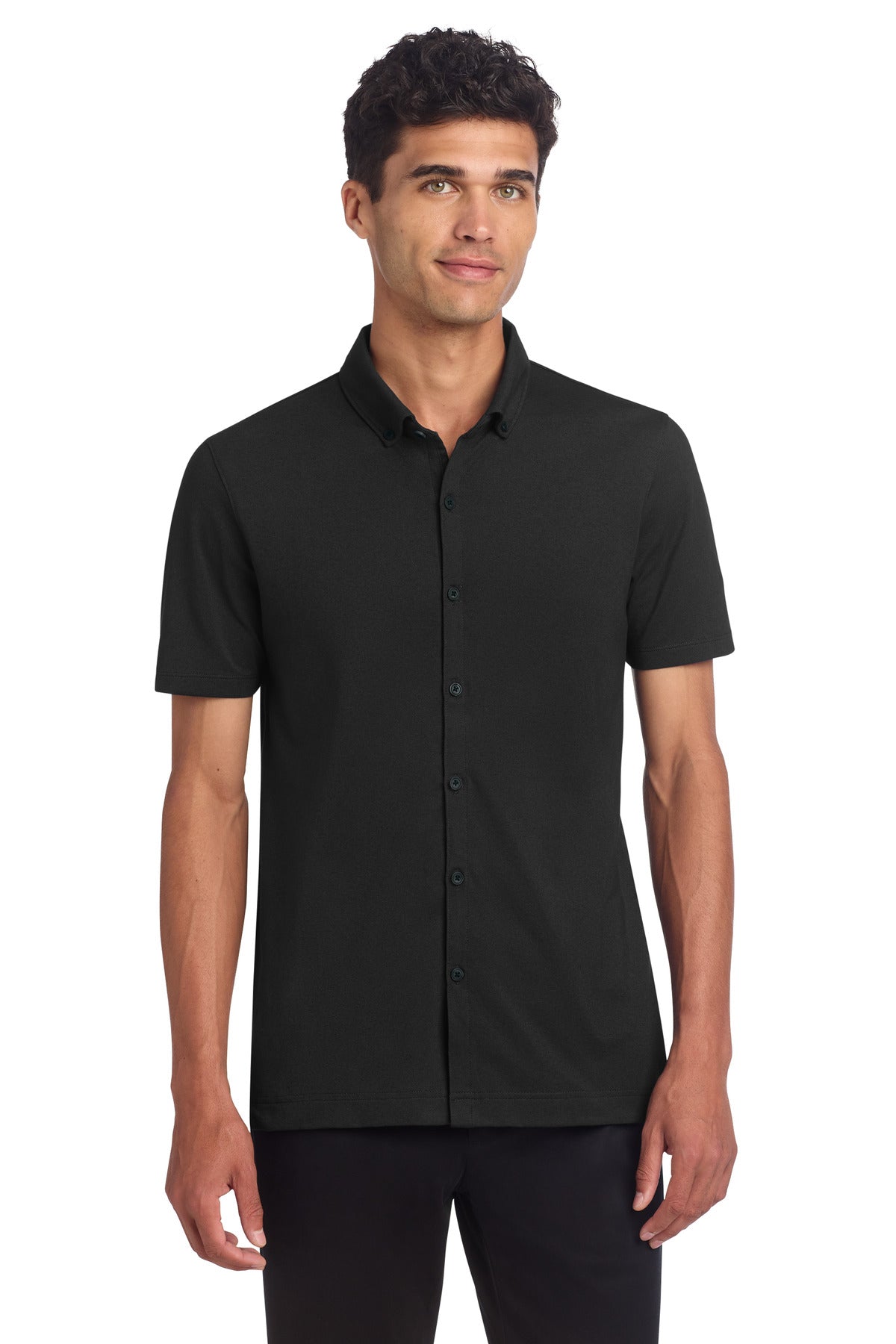 Mercer+Mettle   Stretch Pique Full-Button Polo MM1006