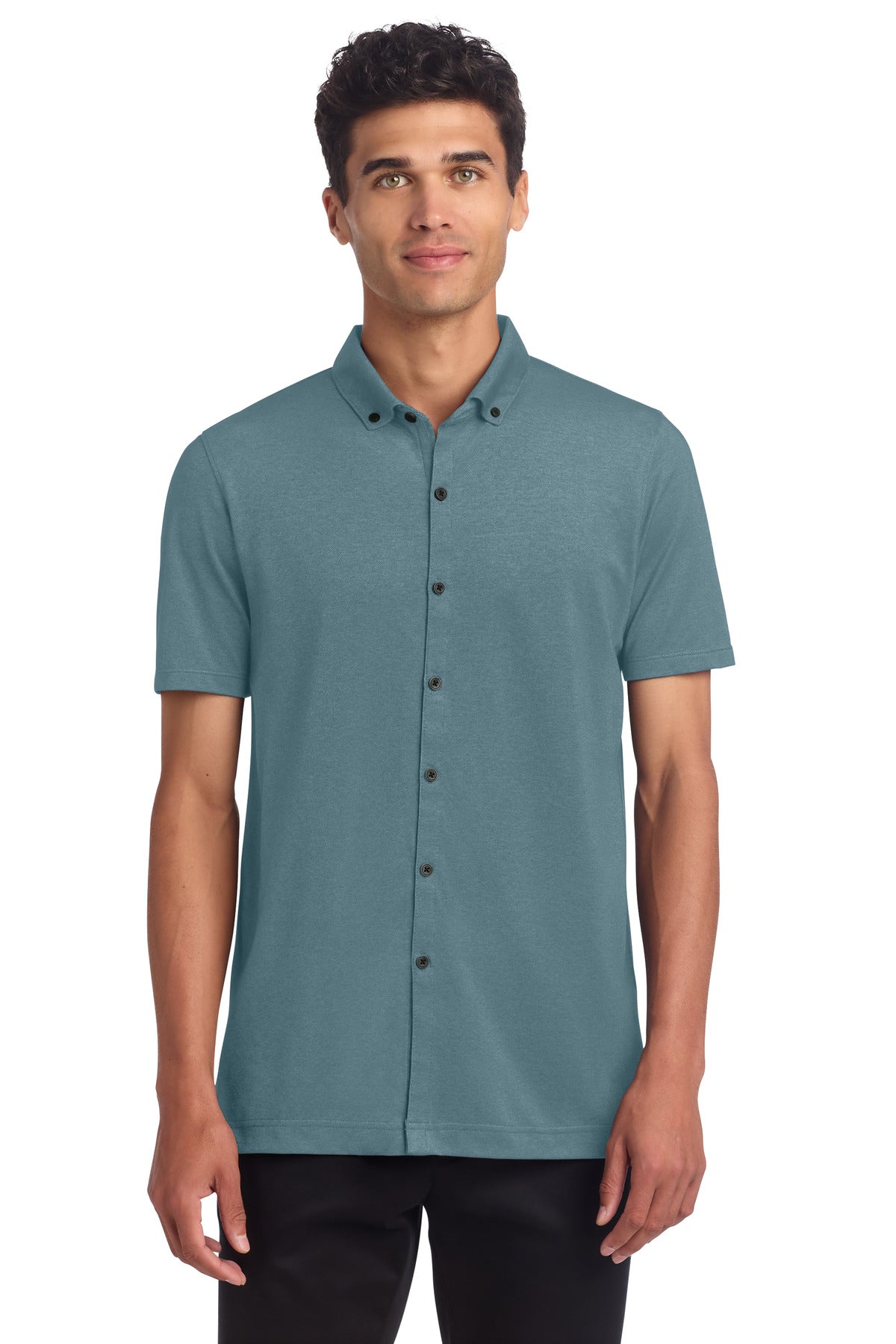 Mercer+Mettle   Stretch Pique Full-Button Polo MM1006