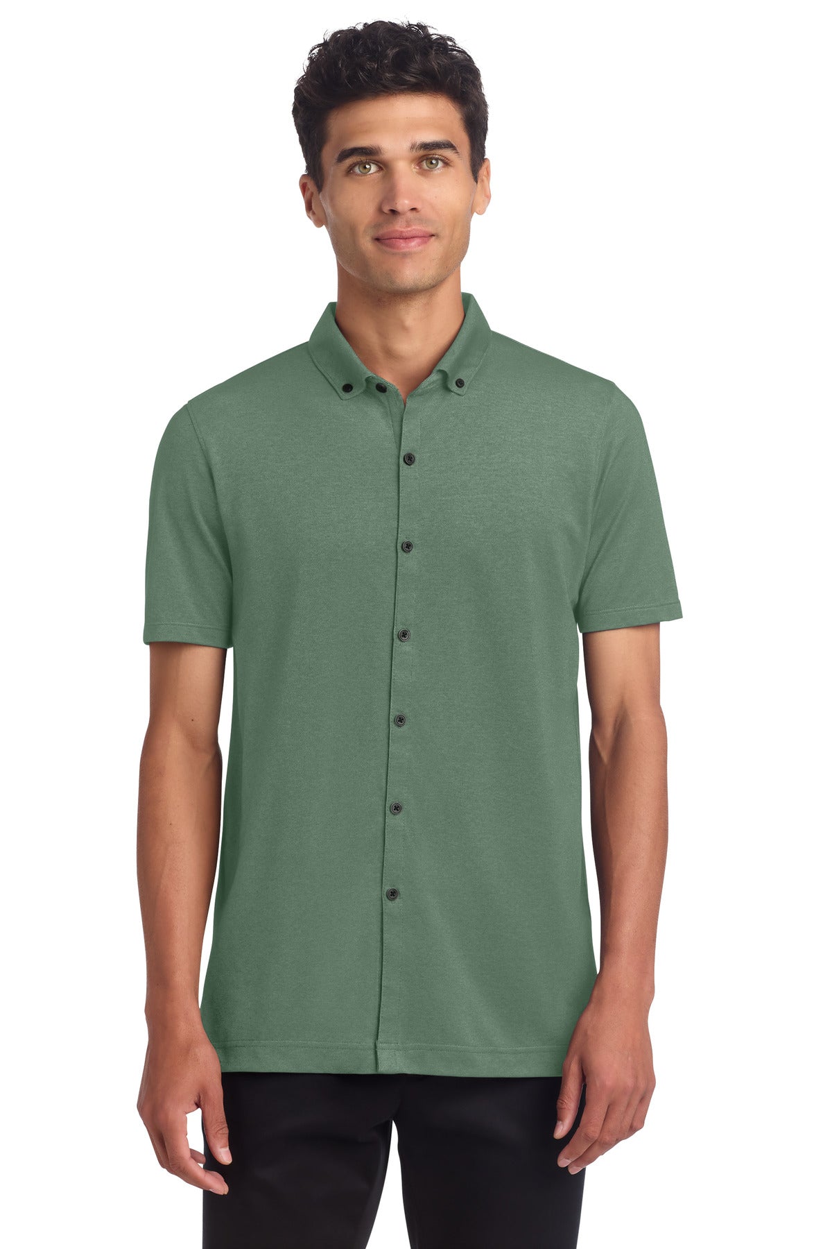 Mercer+Mettle   Stretch Pique Full-Button Polo MM1006