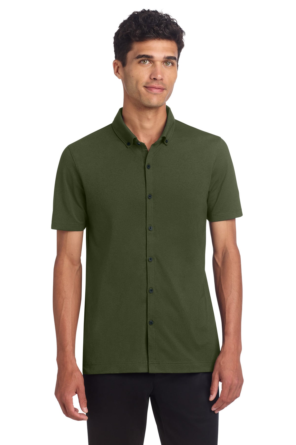 Mercer+Mettle   Stretch Pique Full-Button Polo MM1006