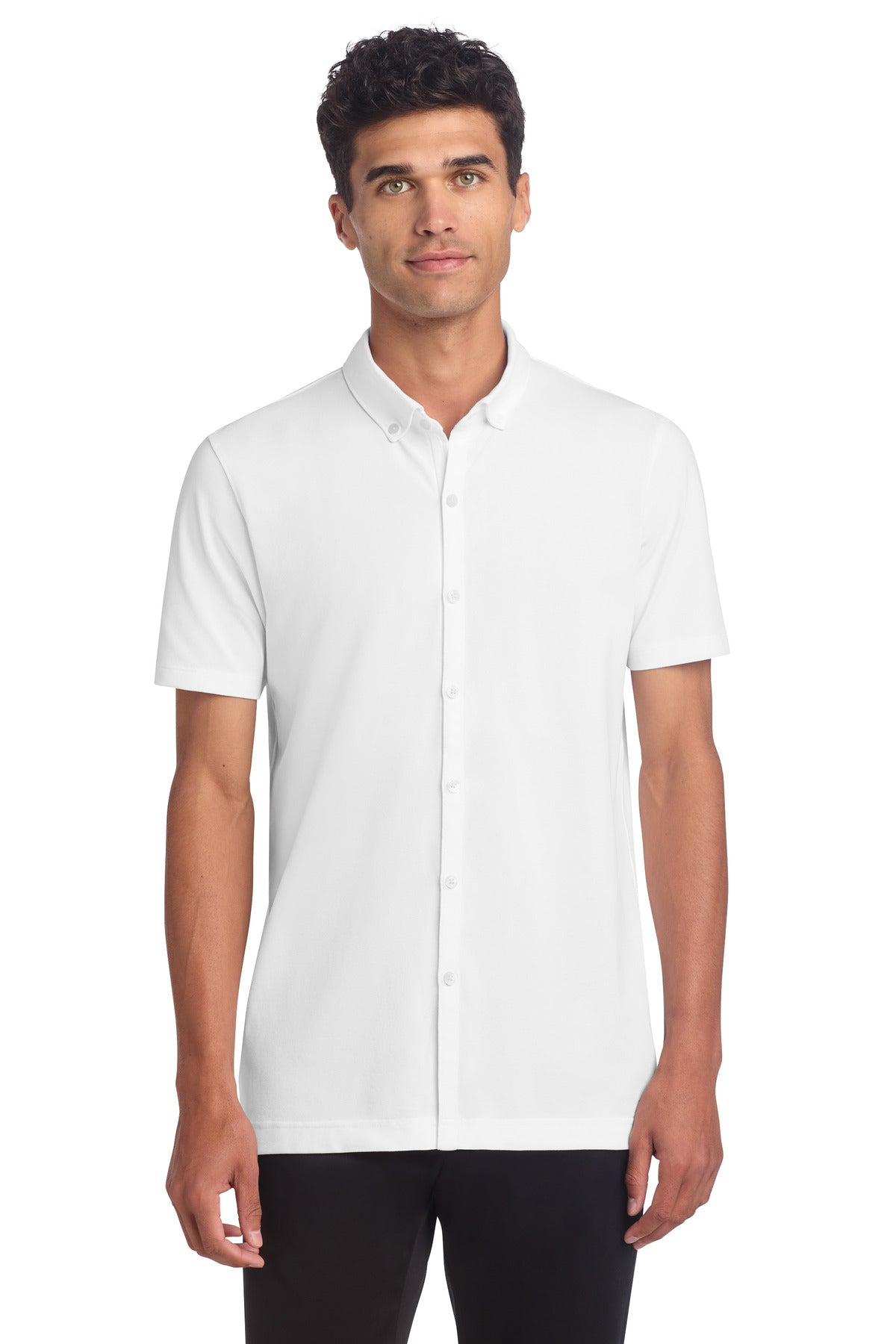 Mercer+Mettle   Stretch Pique Full-Button Polo MM1006