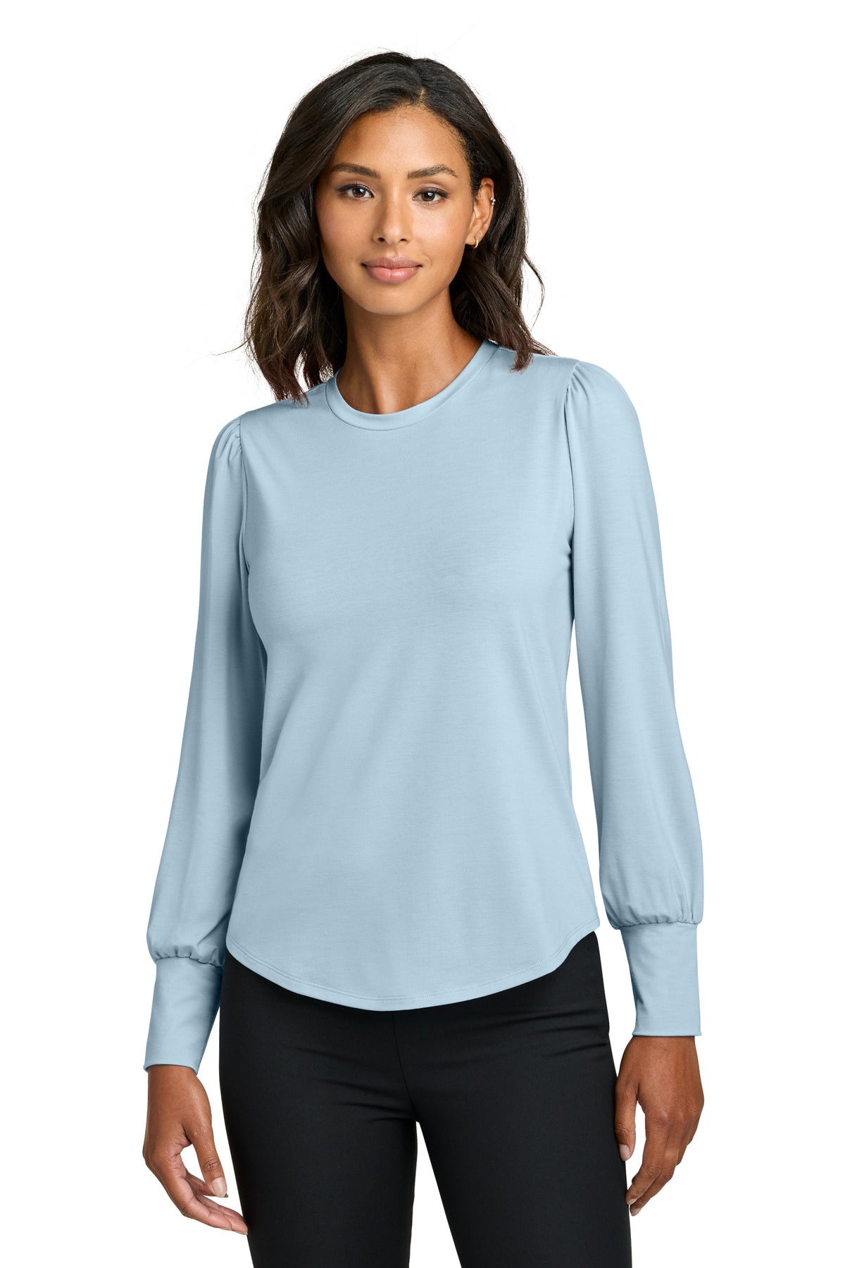Mercer+Mettle   Women's Stretch Jersey Long Sleeve Blouson Top MM1019