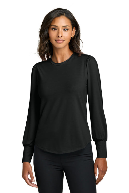Mercer+Mettle   Women's Stretch Jersey Long Sleeve Blouson Top MM1019