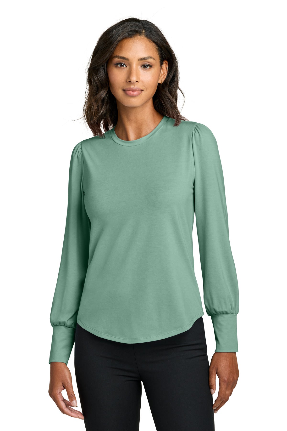 Mercer+Mettle   Women's Stretch Jersey Long Sleeve Blouson Top MM1019