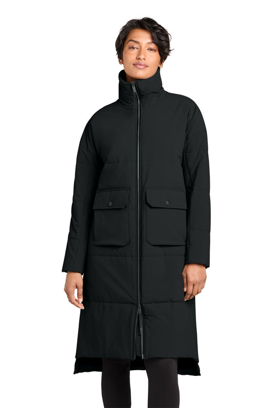 MiiR ®  Women's Sashiko Stretch Puffy Long Jacket MRAW445 | Add Your Logo