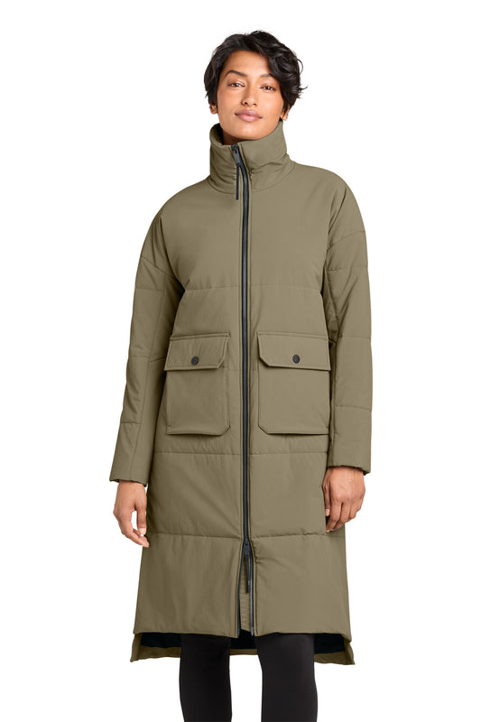 MiiR ®  Women's Sashiko Stretch Puffy Long Jacket MRAW445 | Add Your Logo